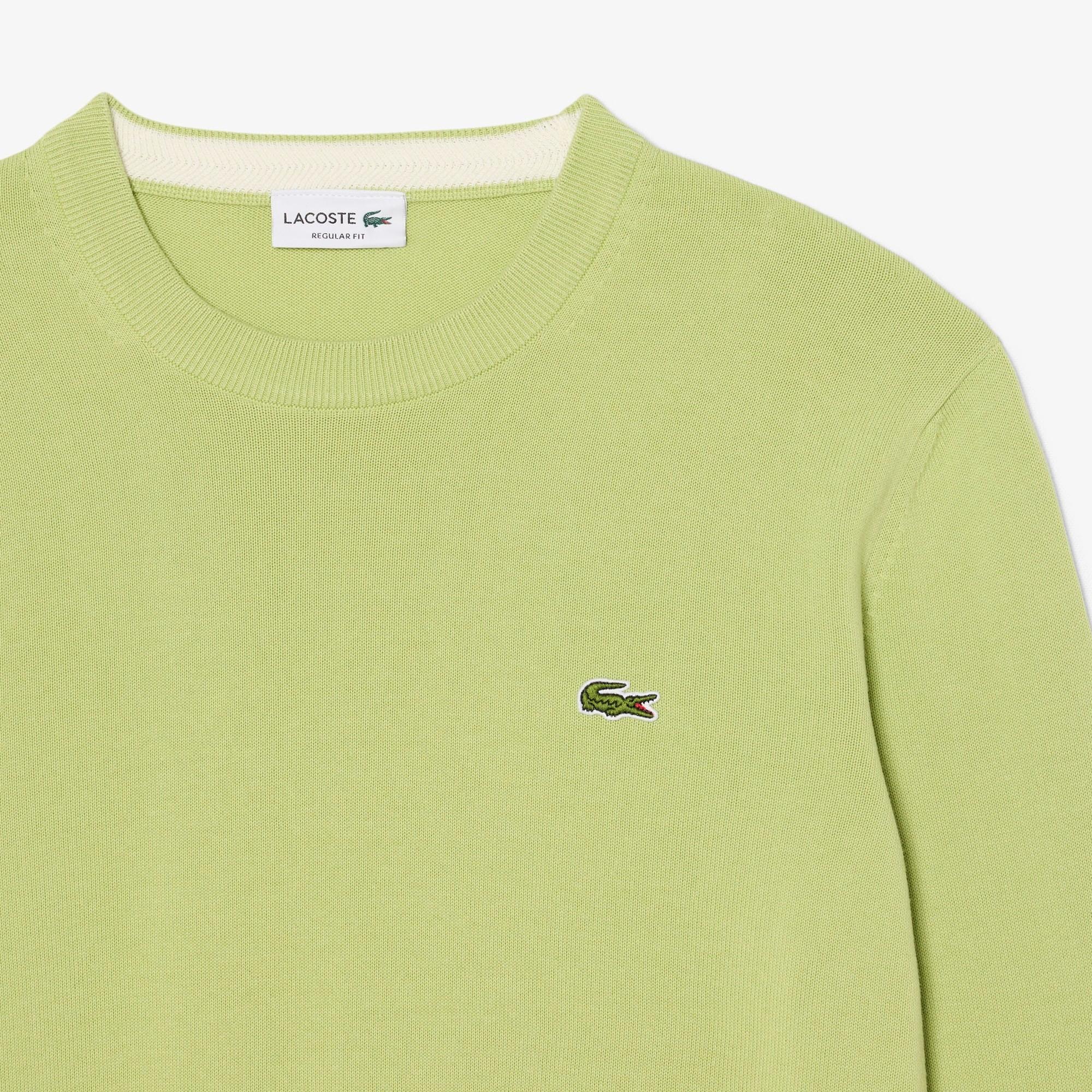 Pullover girocollo monocromatico in cotone AH1985 UYB LACOSTE 