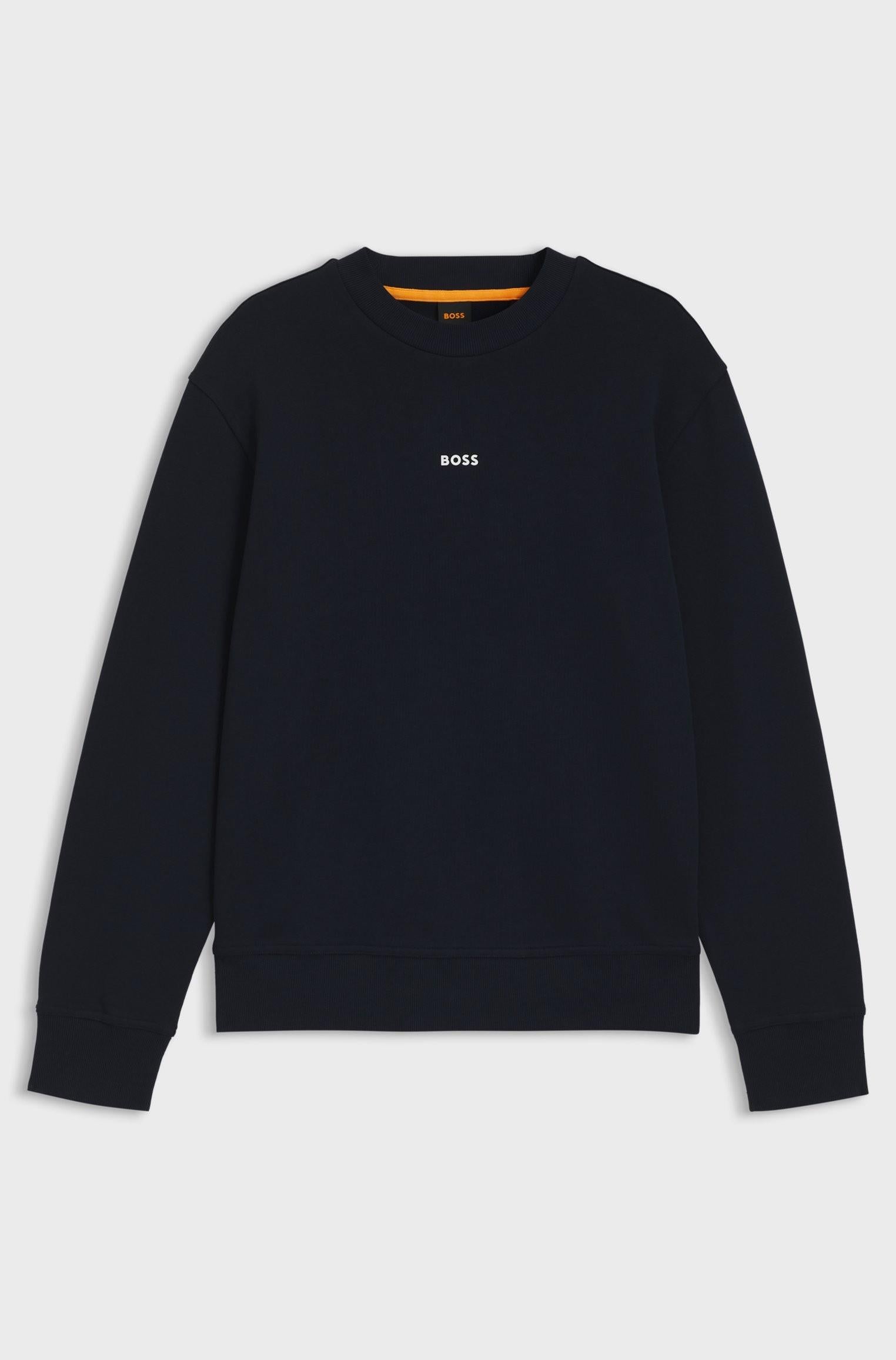 Felpa relaxed fit in terry di cotone con logo a contrasto 50514541 404 BOSS 
