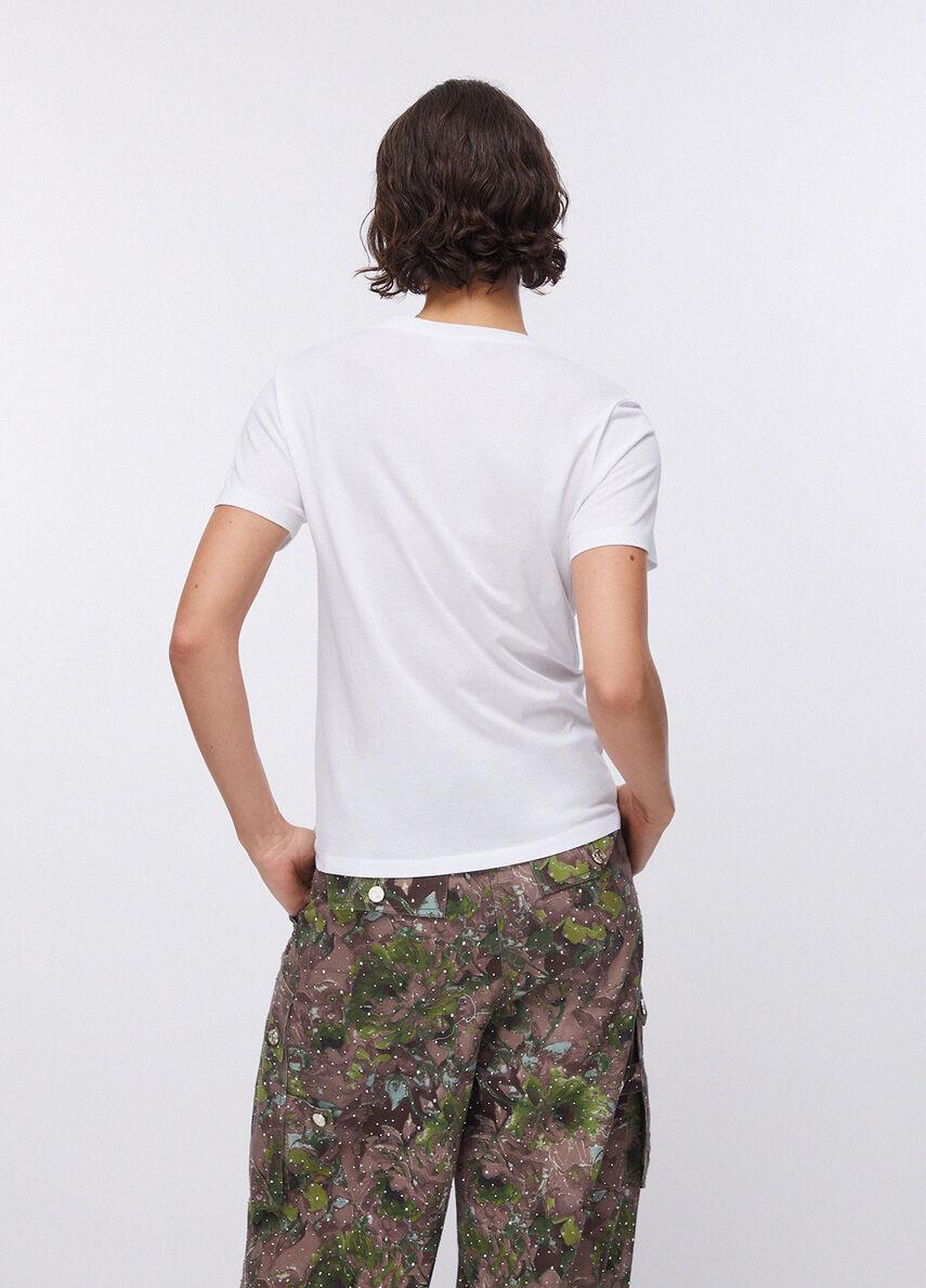 T-shirt con stampa ed apllicazioni WA6237JS923 P9779 LIU JO WHITE1 