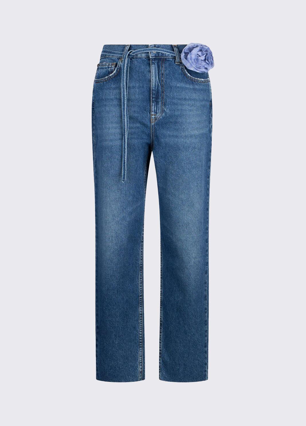 Jeans straight con cintura UA6249D0244 79022 LIU JO BLUE DENIM 
