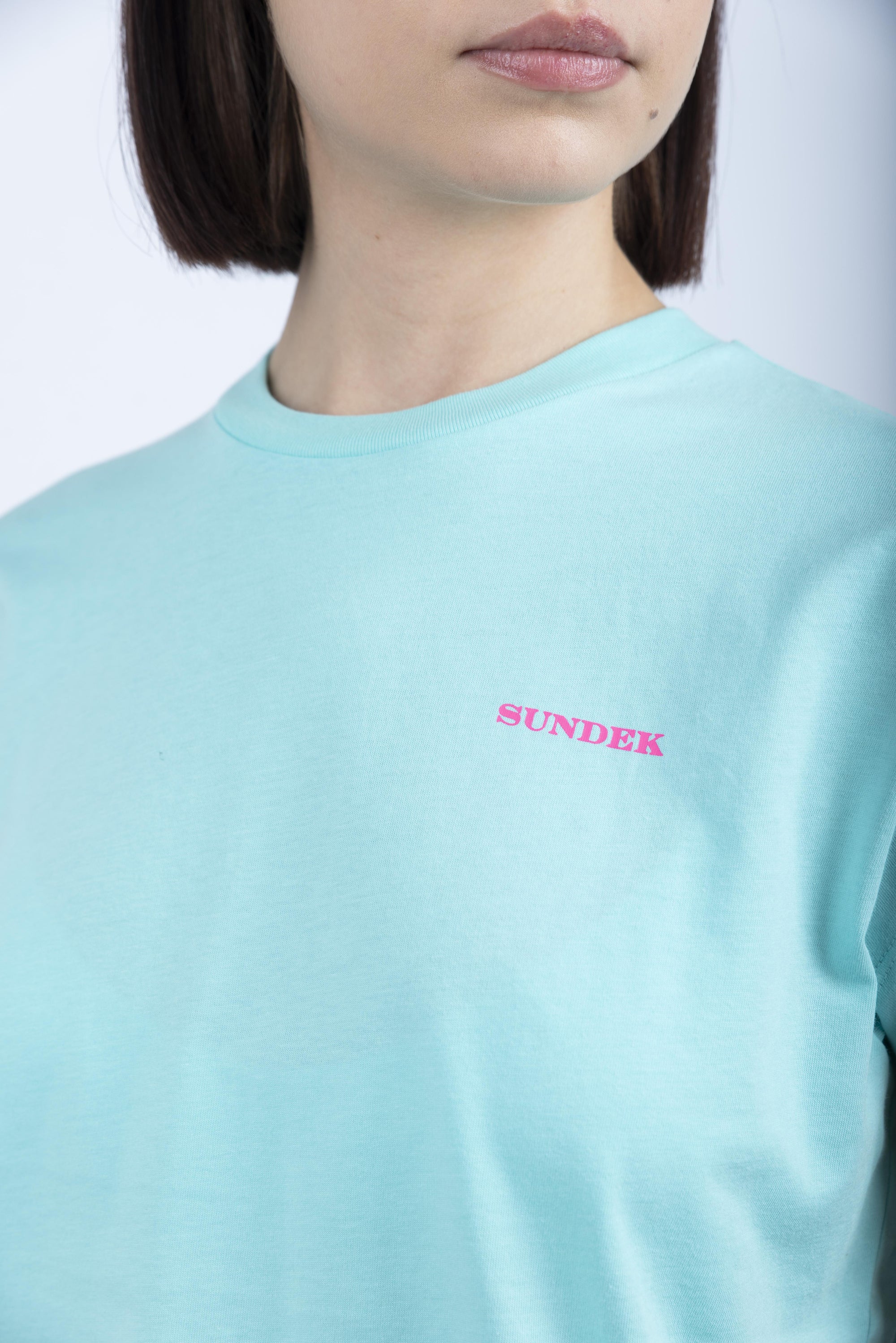 T-shirt con stampa Degradé blue java W372TEJS000 A7301 SUNDEK 