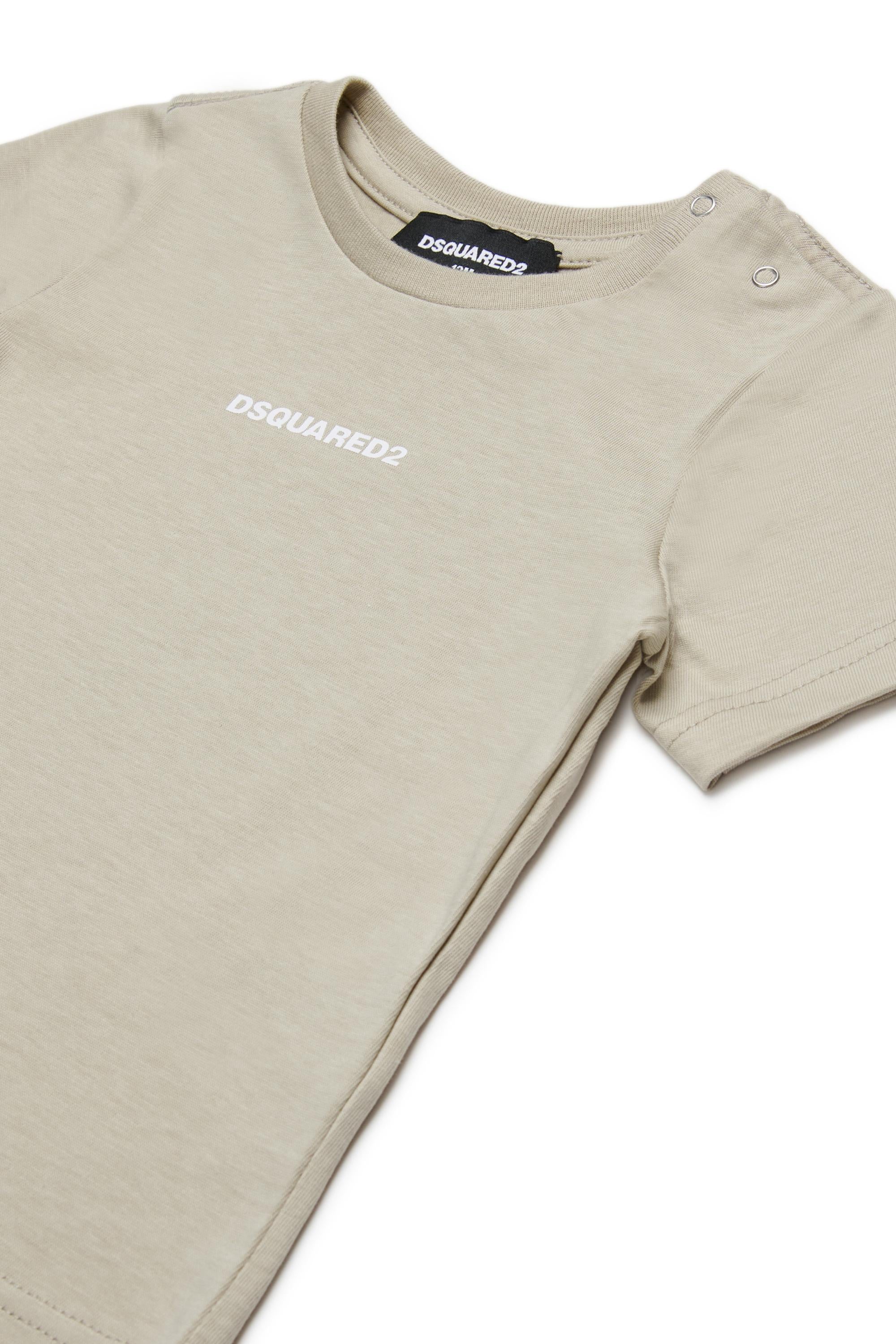 D2Kids Newborn Logo T-shirt Beige DQ2853D004G DQ717 DSQUARED2 
