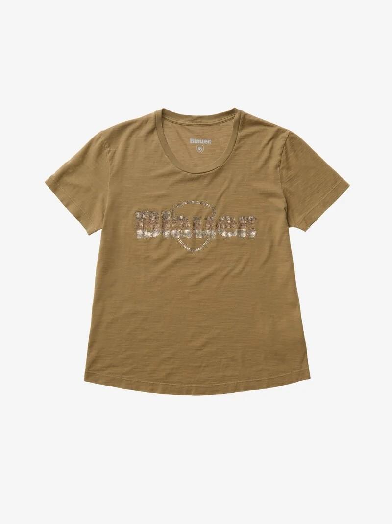 T-shirt con logo glitter Graham 26SBLDH02411 340 BLAUER 
