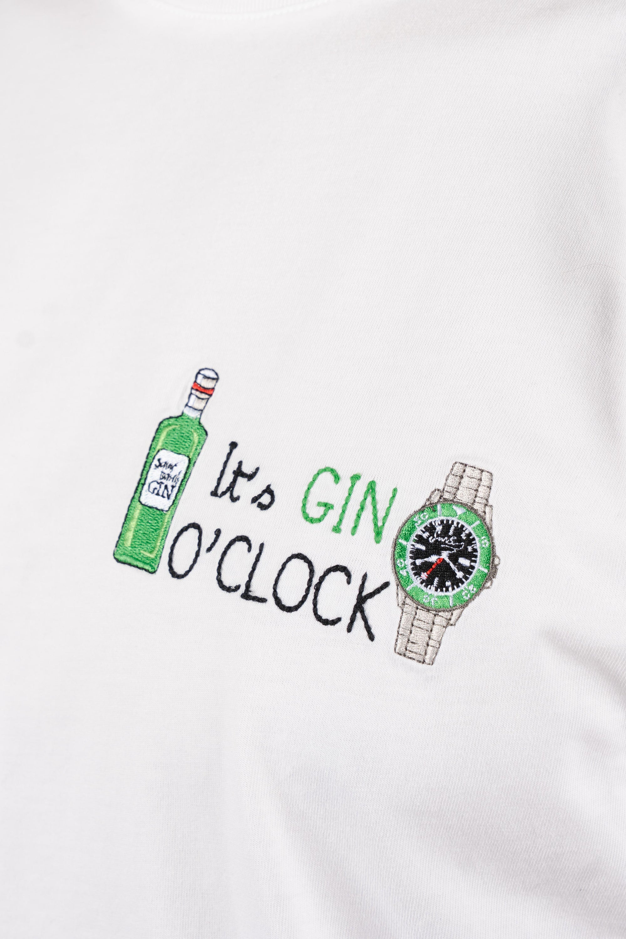 T-shirt Portofino bianca con ricamo Gin o' clock POT0001 04432L MC2 SAINT BARTH 