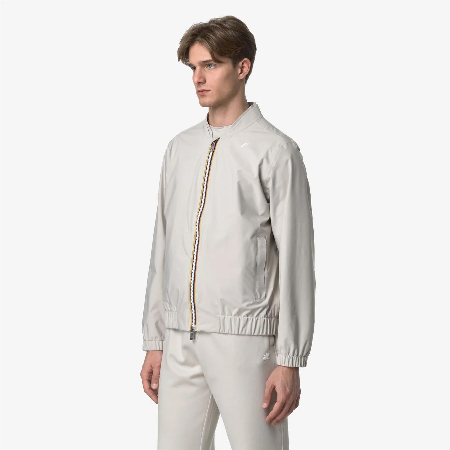 Giacca impermeabile slim fit da uomo beige per condizioni meteorologiche variabili K51376W 634 K-WAY 
