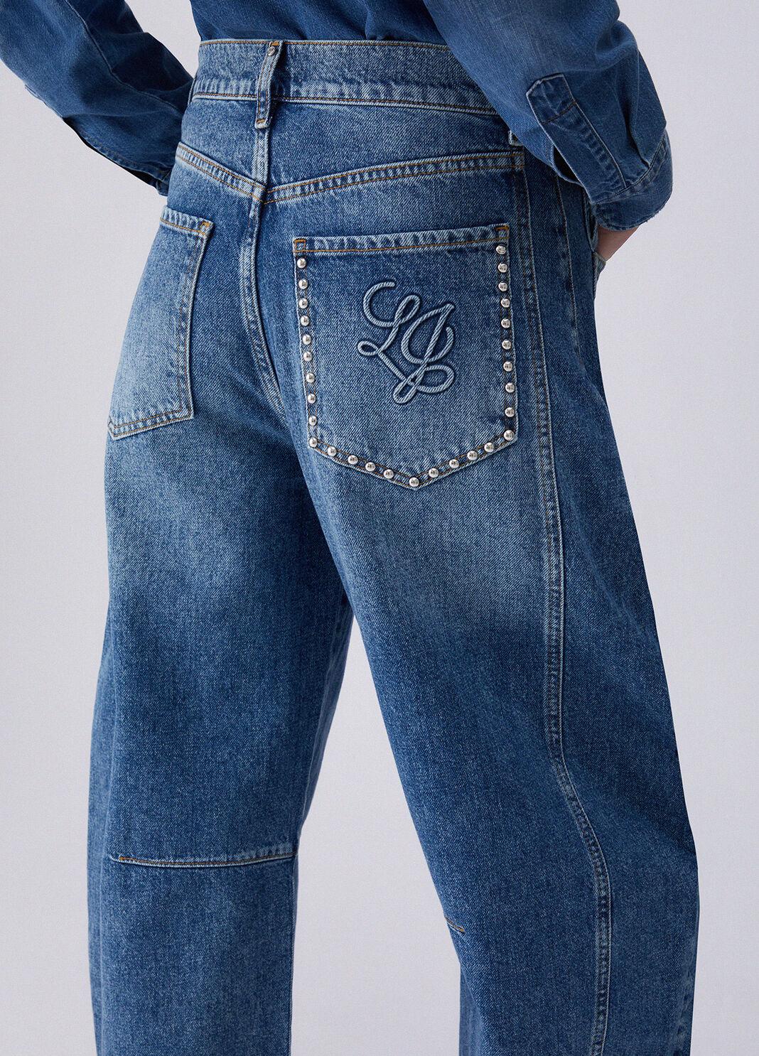 Jeans balloon a vita bassa UA6113D4854 78976 LIU JO BLUE DENIM 
