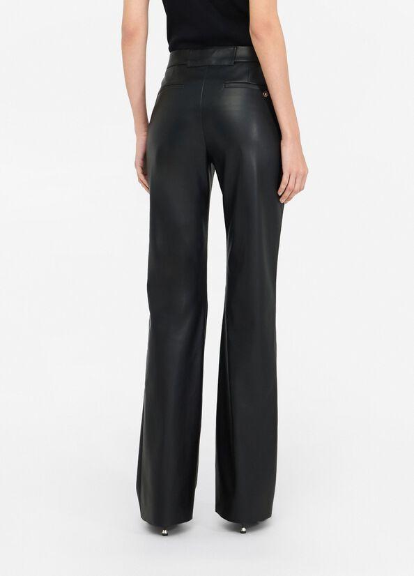 Pantaloni flare in tessuto spalmato CF5016E0624 22222 LIU JO BLACK 