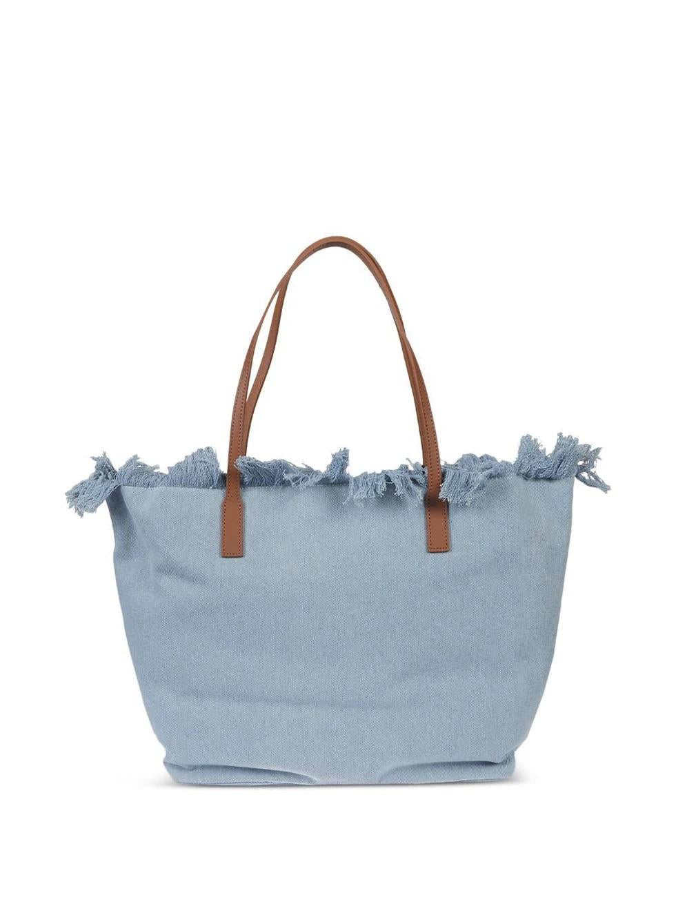 Borsa City Bag Fringe in denim con frange CBF0001 01759L MC2 SAINT BARTH 