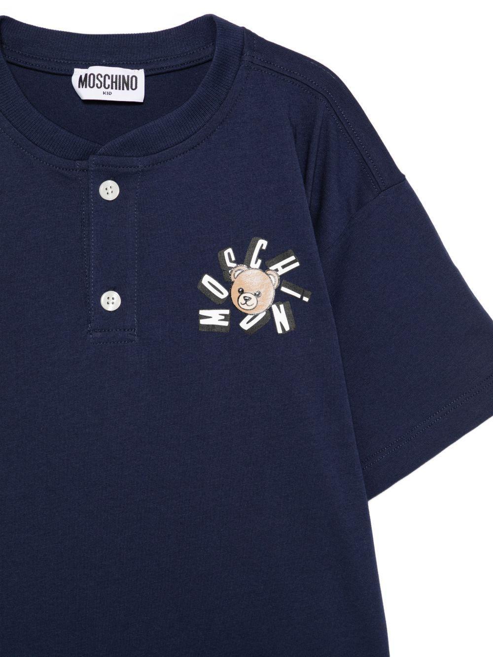 T-shirt con logo HUG00TLYA02T 83684A MOSCHINO KID 