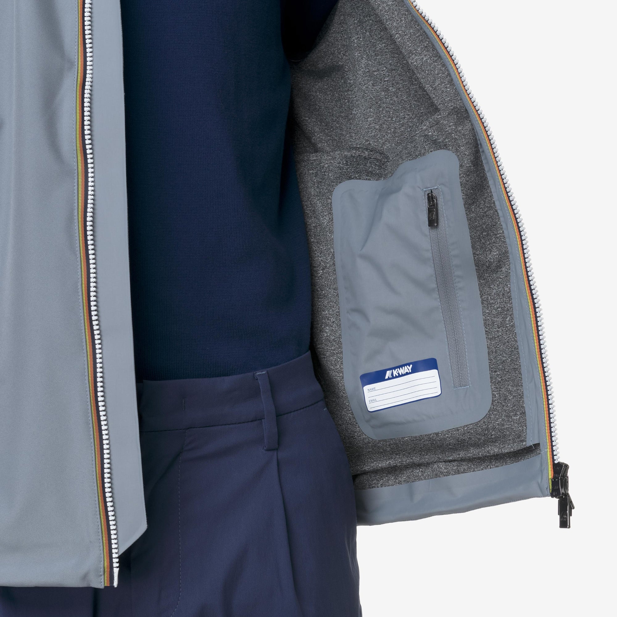Giacca corta urbana da uomo grigio con protezione impermeabile K5123GW WA9 K-WAY 