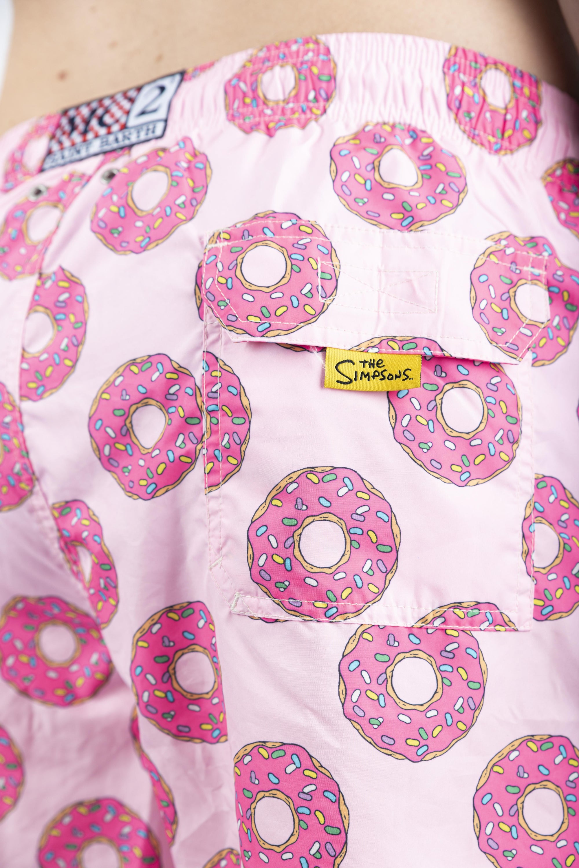 Costume da bagno da uomo Lighting con stampa Donut "The Simpson" rosa LIG0001 02965H MC2 SAINT BARTH 