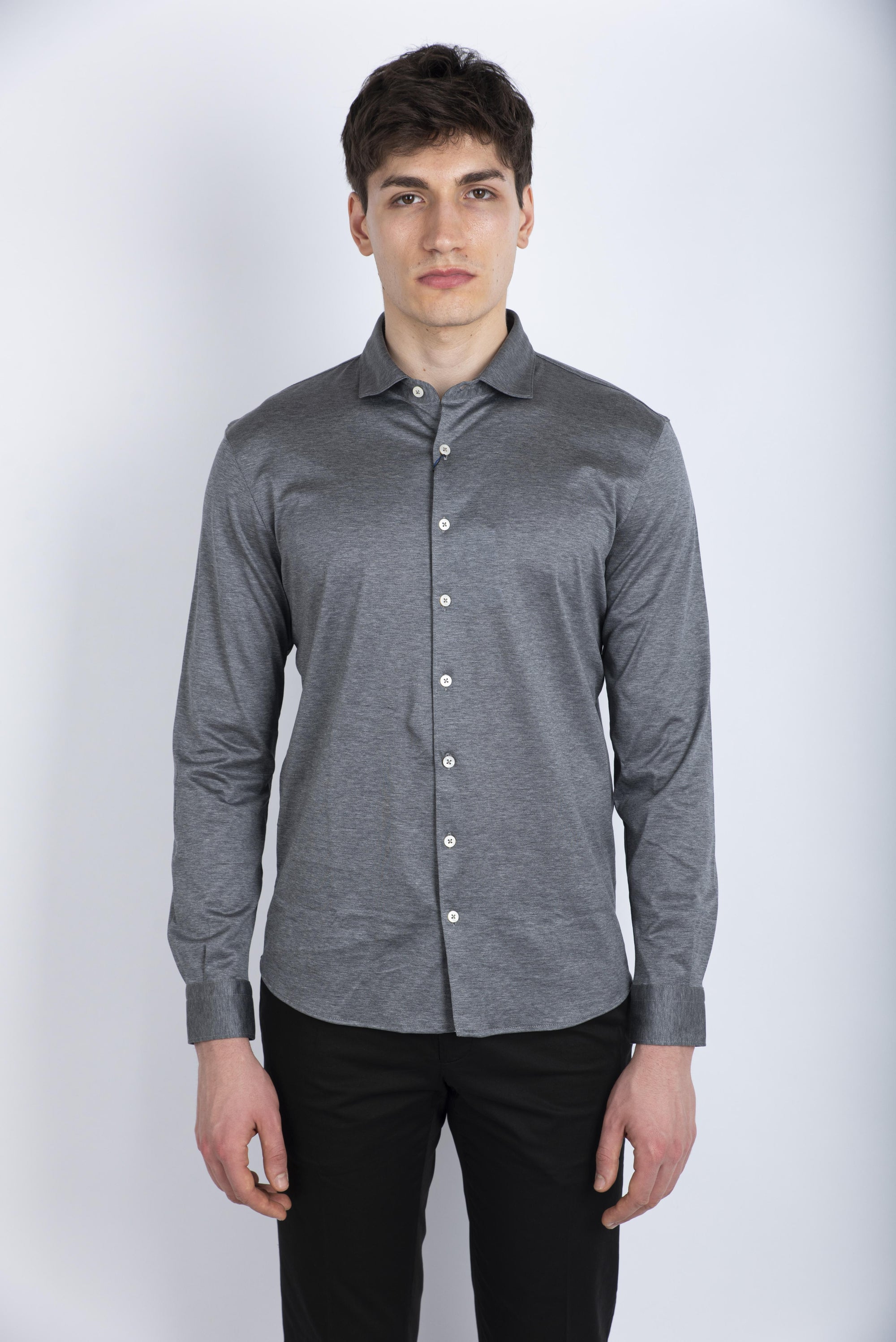 Camicia jersey filo di scozia grigio 60120/74002 059 GRAN SASSO 
