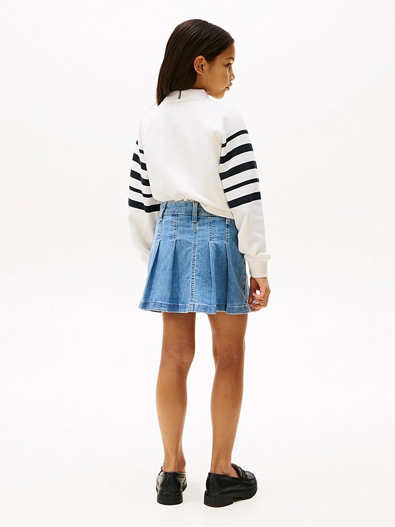 Minigonna in denim a pieghe  KG0KG08430J 1AA TOMMY HILFIGER 