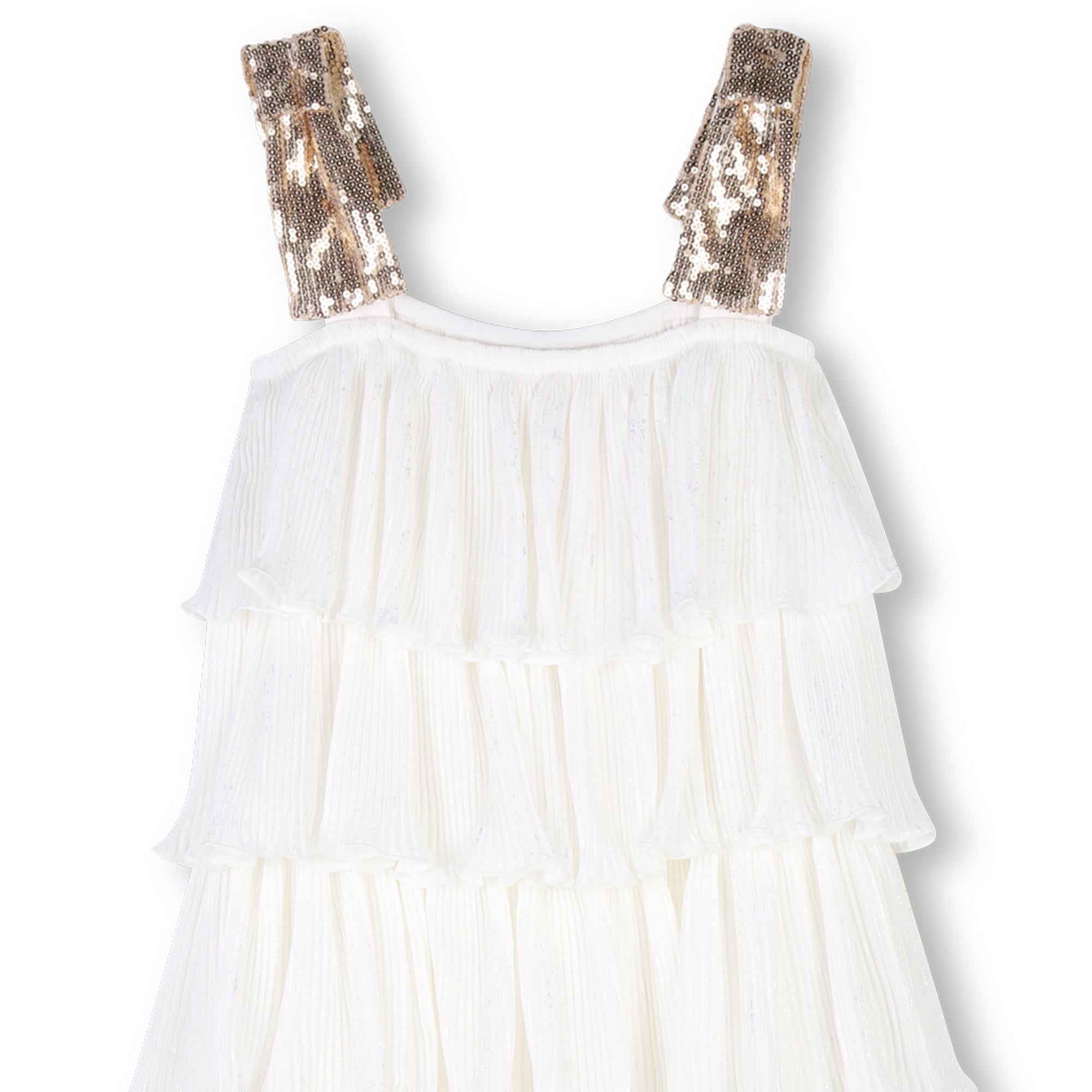 Abito con balze e scollo quadrato U20983 121 BILLIEBLUSH 