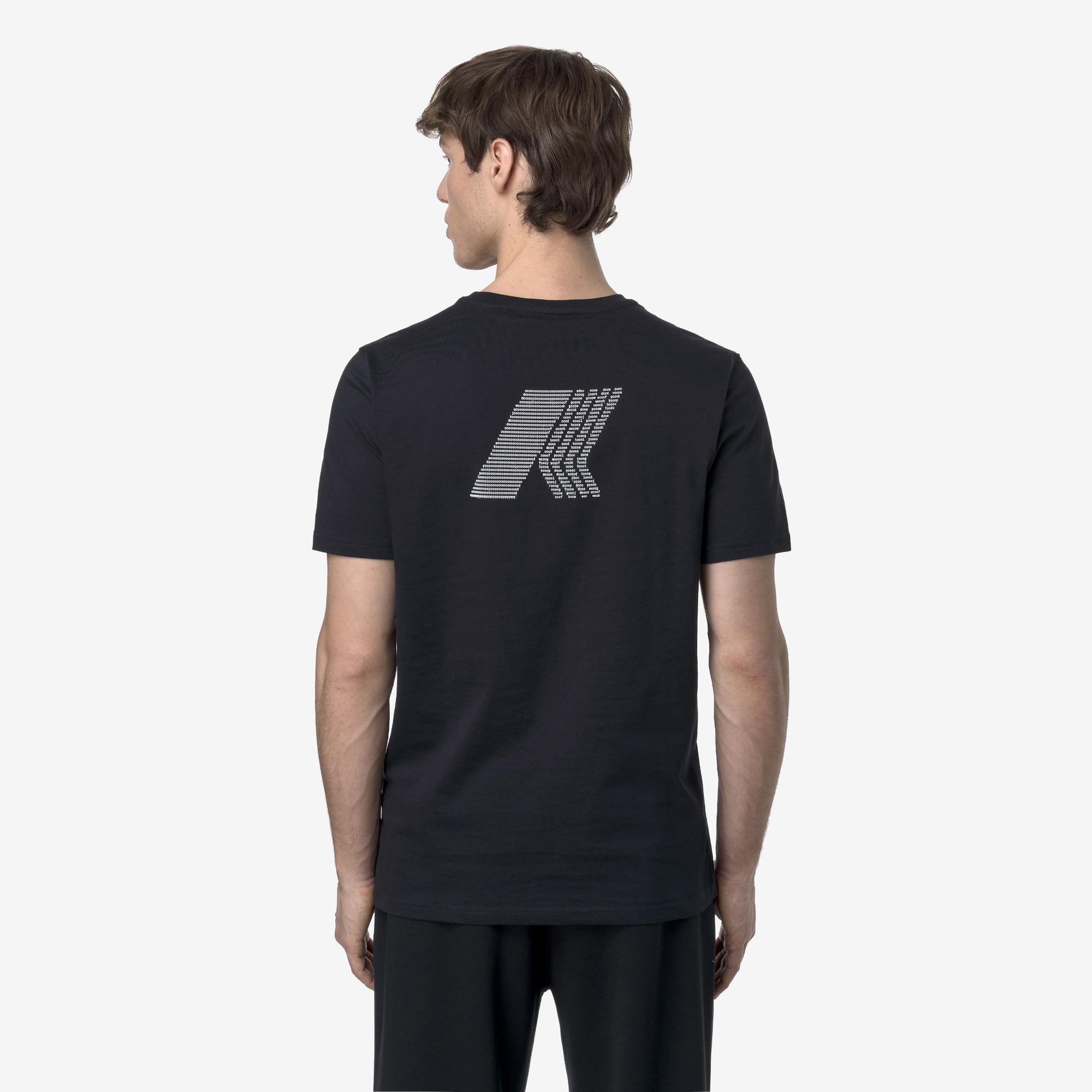 T-shirt casual da uomo in cotone blu con stampa grafica K3138LW K89 K-WAY 