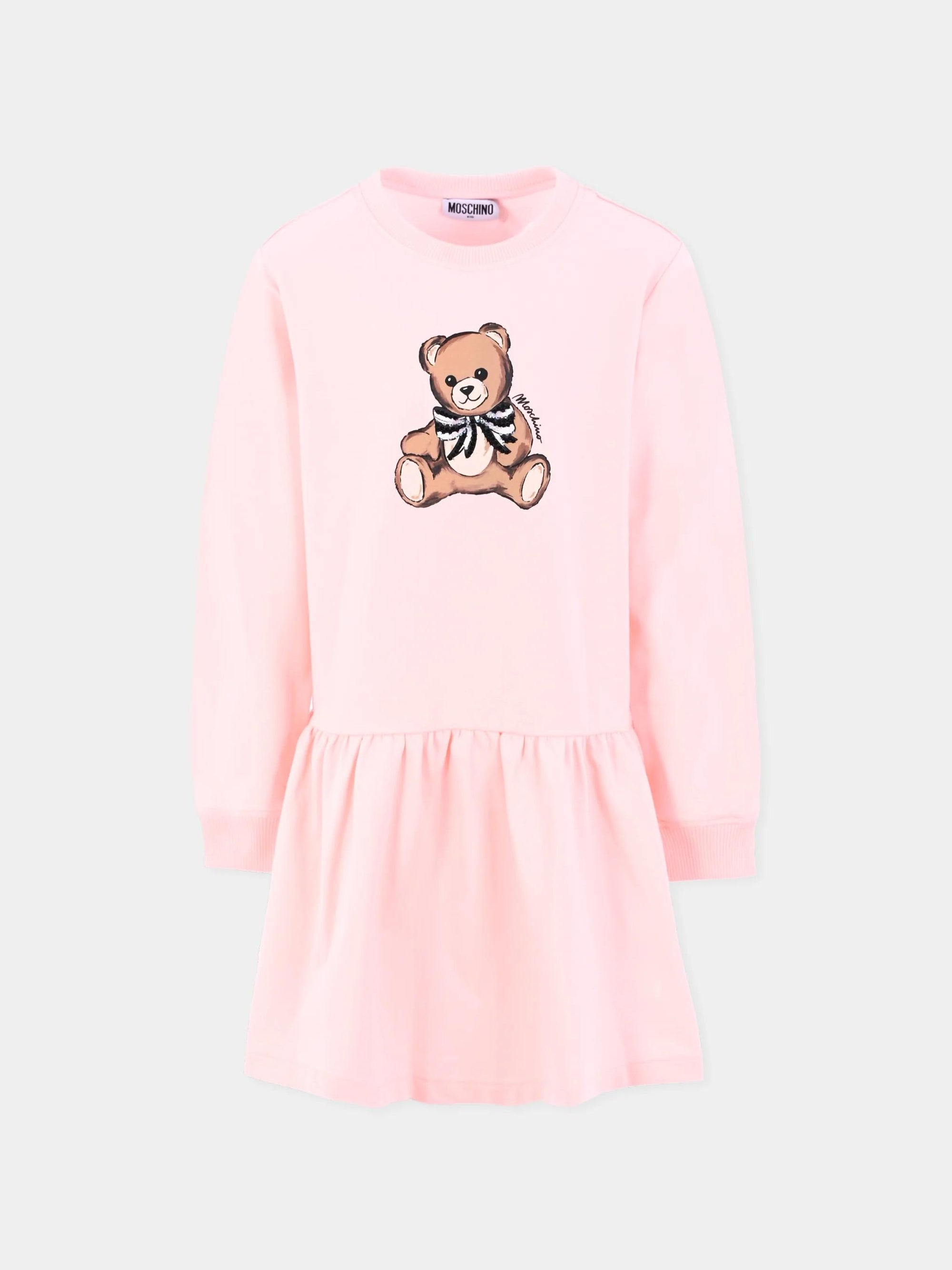 Abito con stampa Teddy Bear HDV0H7LDA16 50209 MOSCHINO KID 