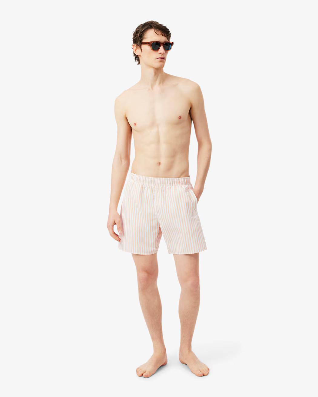 Boxer mare a righe di media lunghezza MH1901 49T LACOSTE 