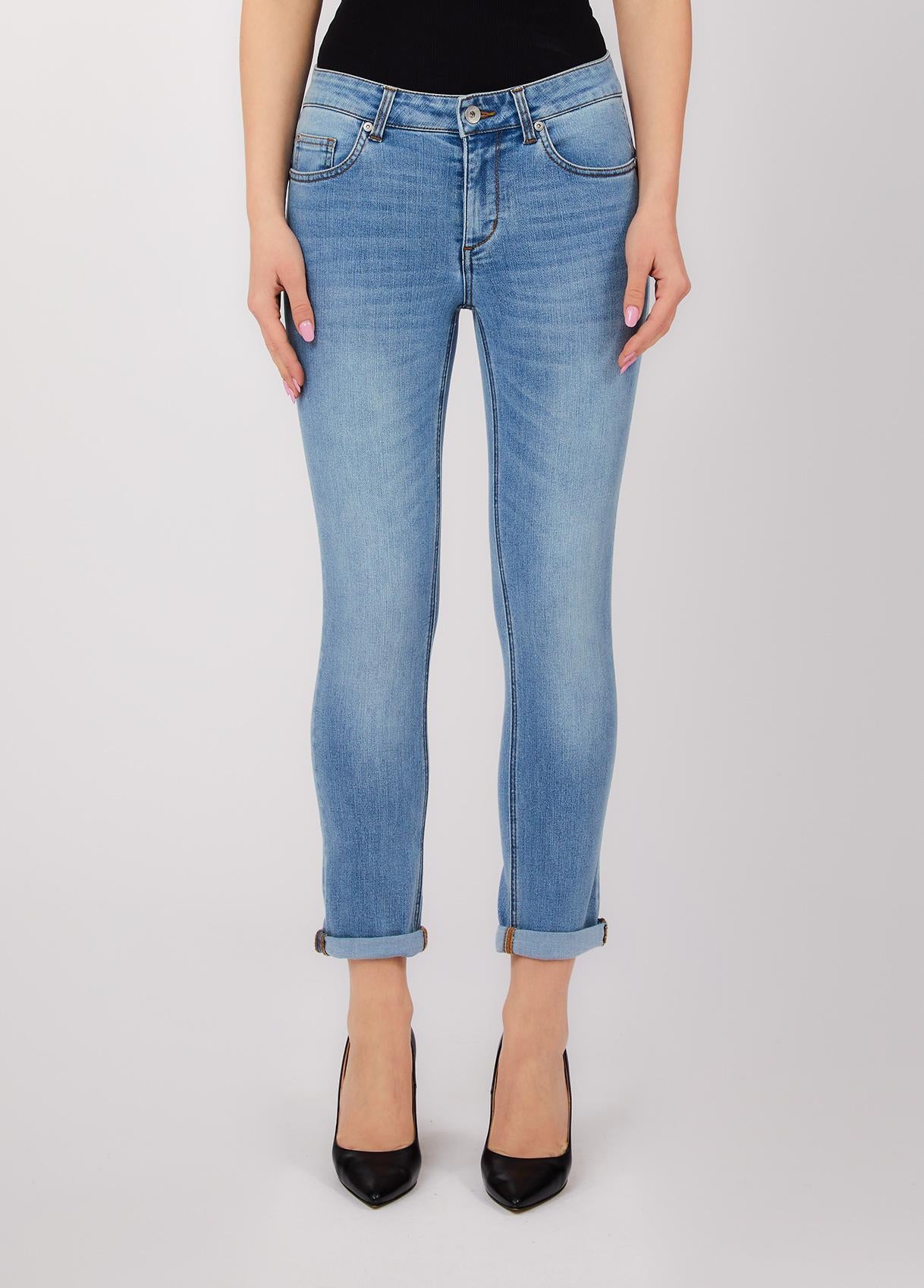 Jeans skinny con risvolto UA6006D0318 79032 LIU JO BLUE DENIM 