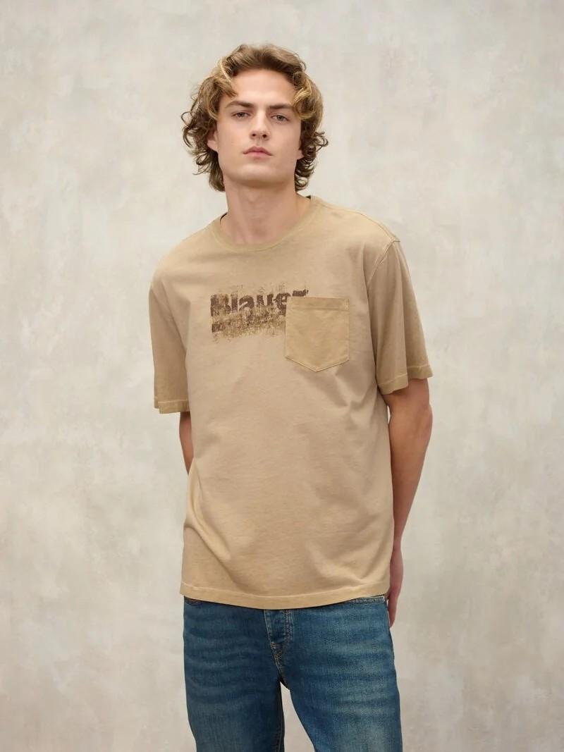 T-shirt sfumata con taschino Groom 26SBLUH02348 340 BLAUER 