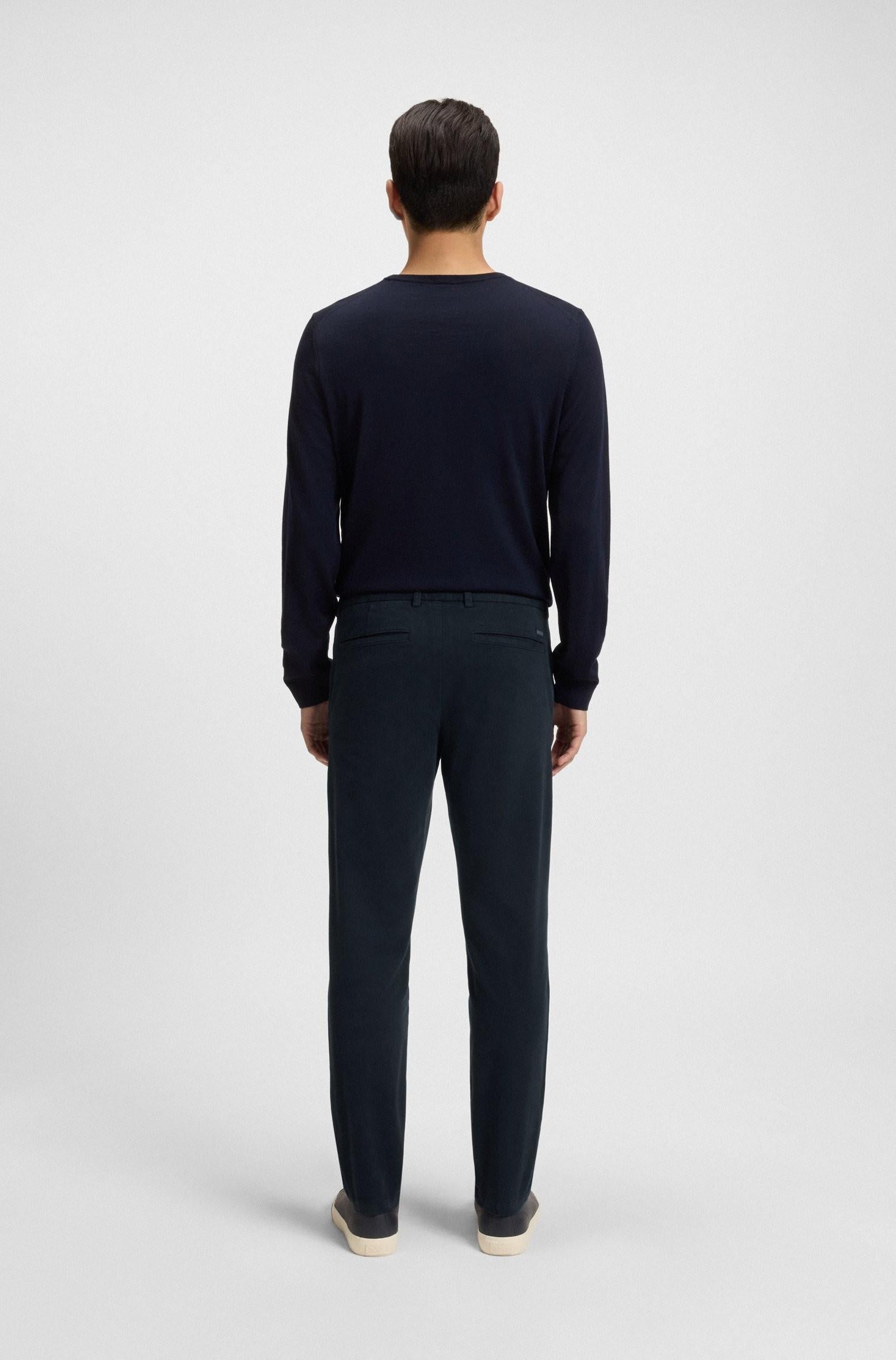 Pantaloni slim fit in gabardine di cotone elasticizzato 50543312 404 BOSS 