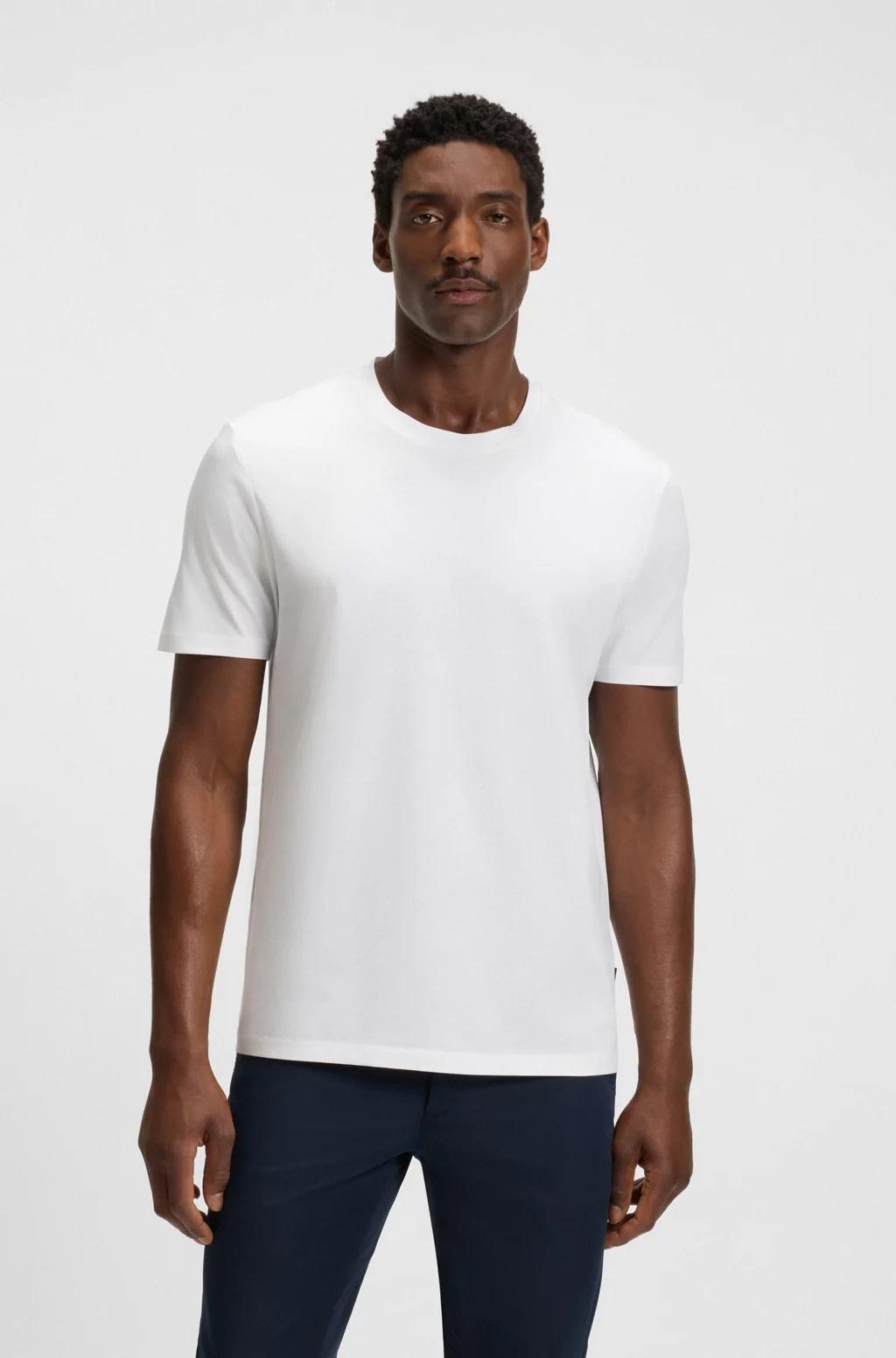 T-shirt a maniche corte slim fit in cotone mercerizzato 50468395 100 BOSS 