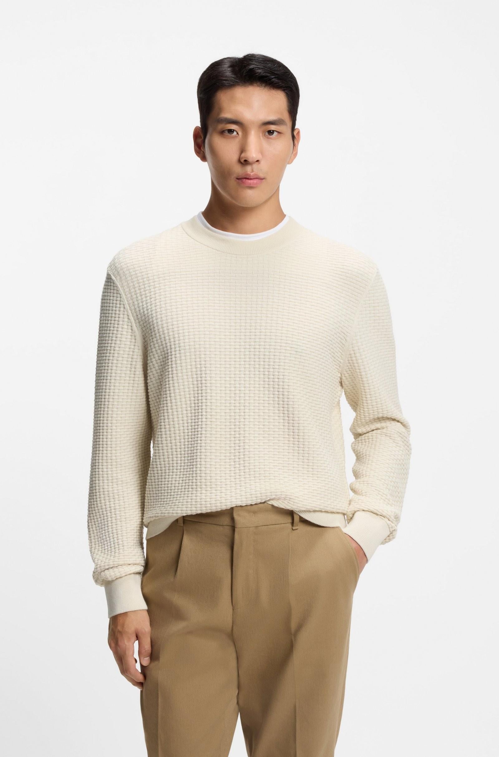 Maglione in cotone con lavorazione pregiata 50545283 131 BOSS 