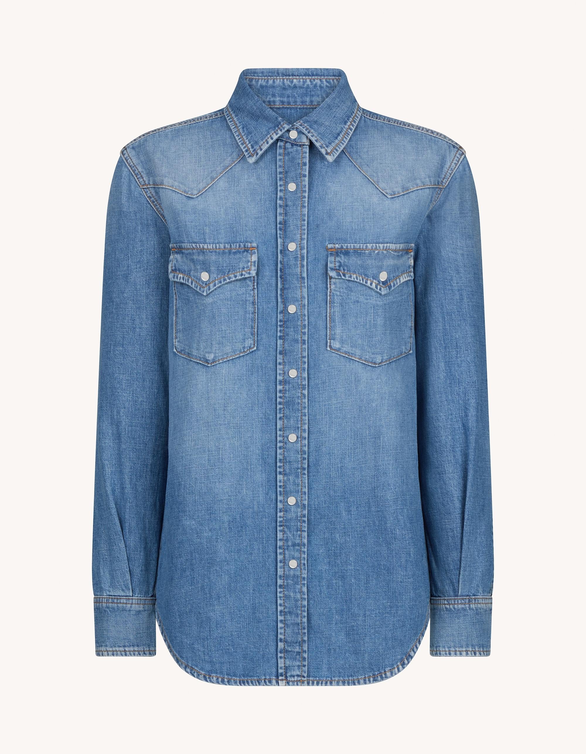 Camicia regular in denim fisso DC406DF0272LA2 800 DONDUP 