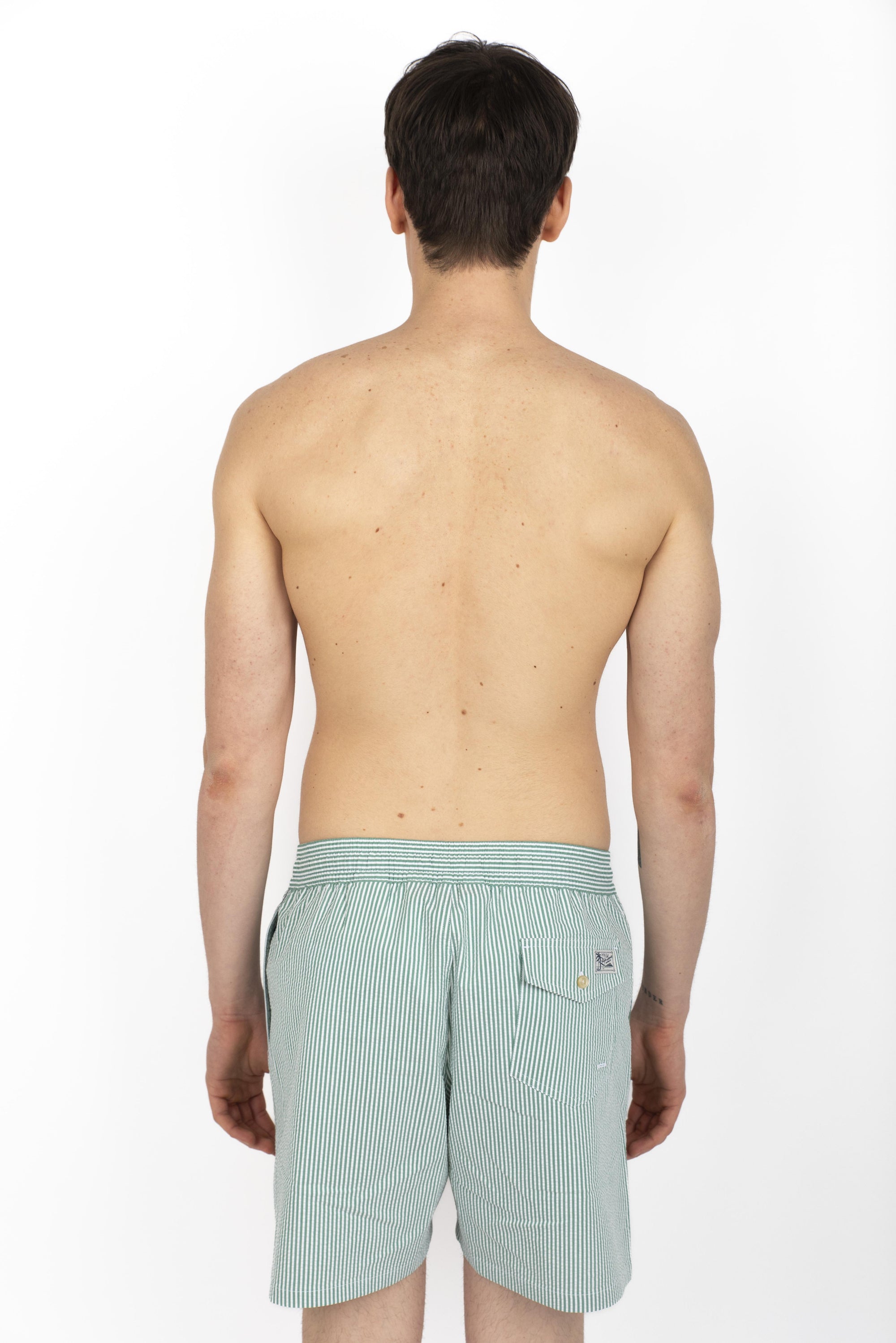 Boxer da mare Traveler classici Seersucker verde battello 710957784 005 POLO RALPH LAUREN 