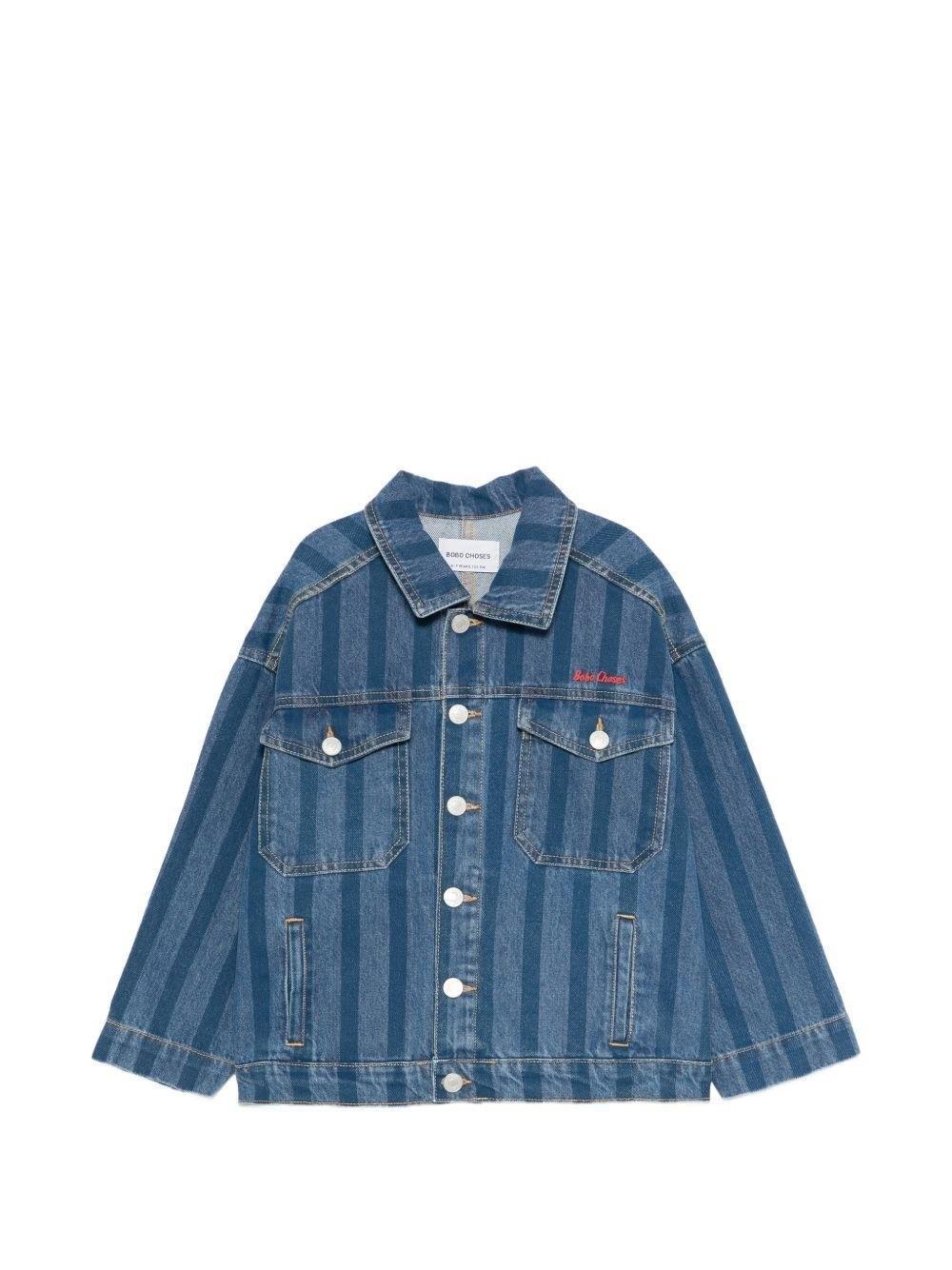 Giubbino denim con design a righe B126AC122 411 BOBO CHOSES 