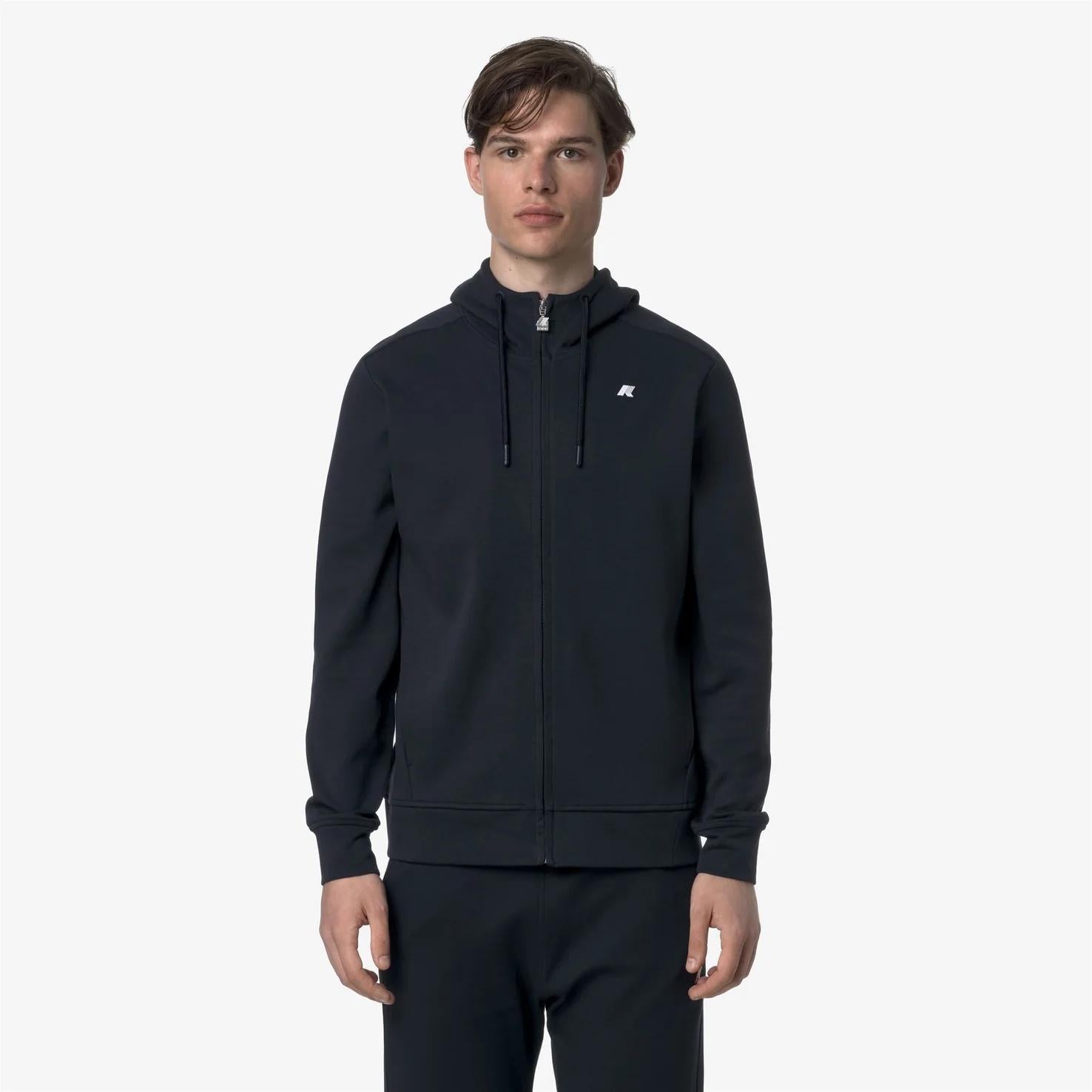 Giacca in pile atletica da uomo blu con tasche K31367W K89 K-WAY 