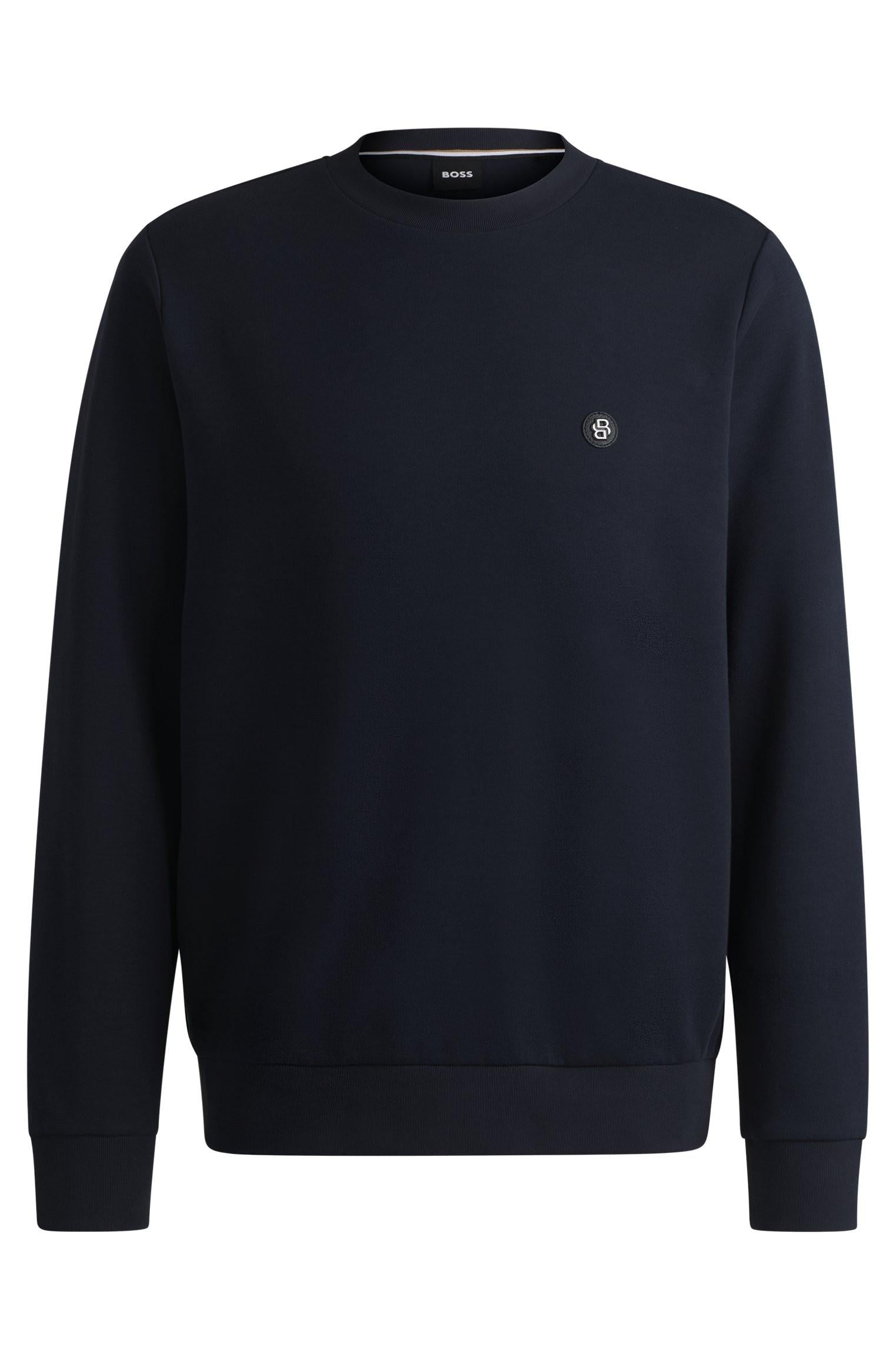 Felpa in misto cotone con monogramma Double B 50520302 404 BOSS 