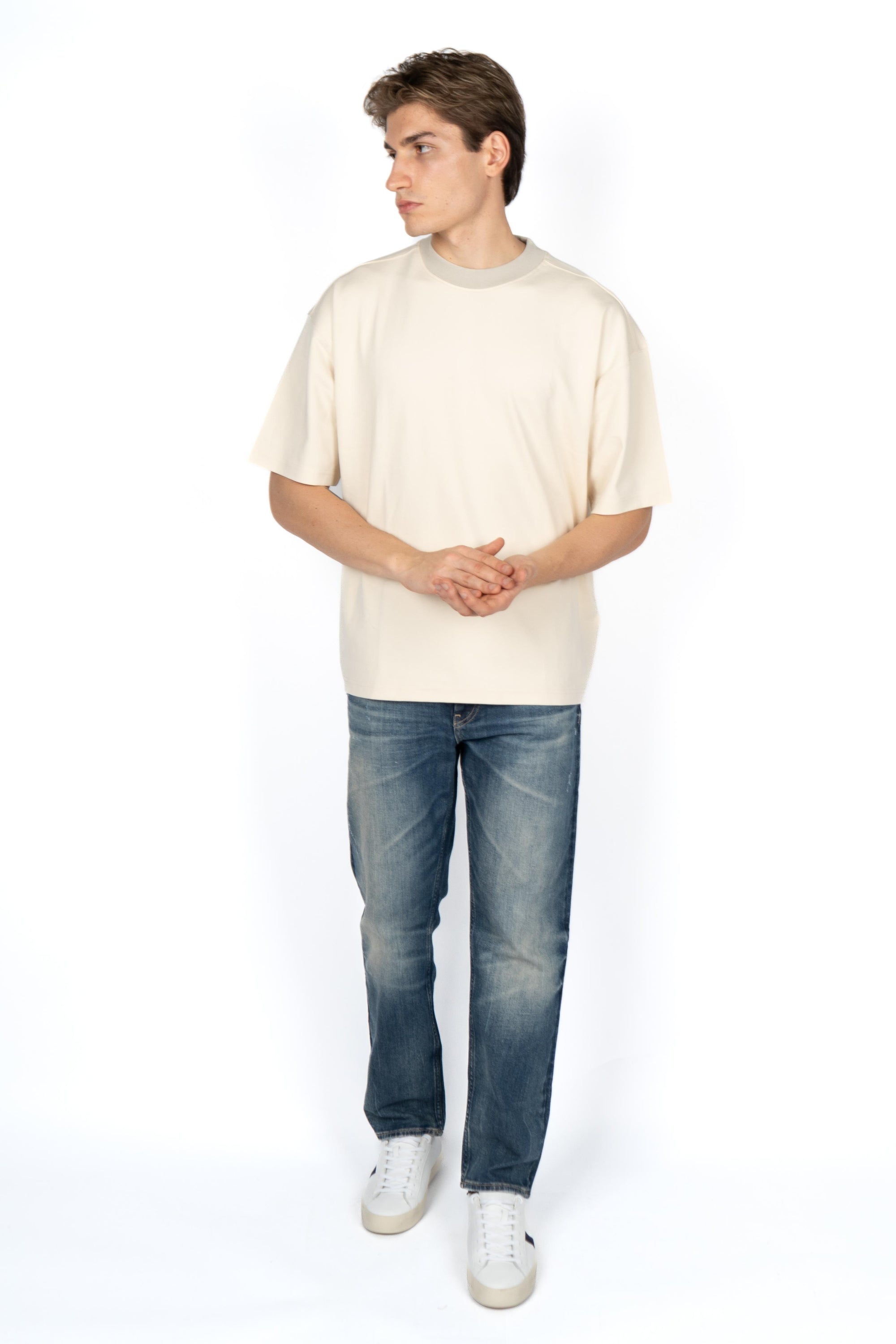 T-shirt oversize in cotone elasticizzato 50543475 767 BOSS 