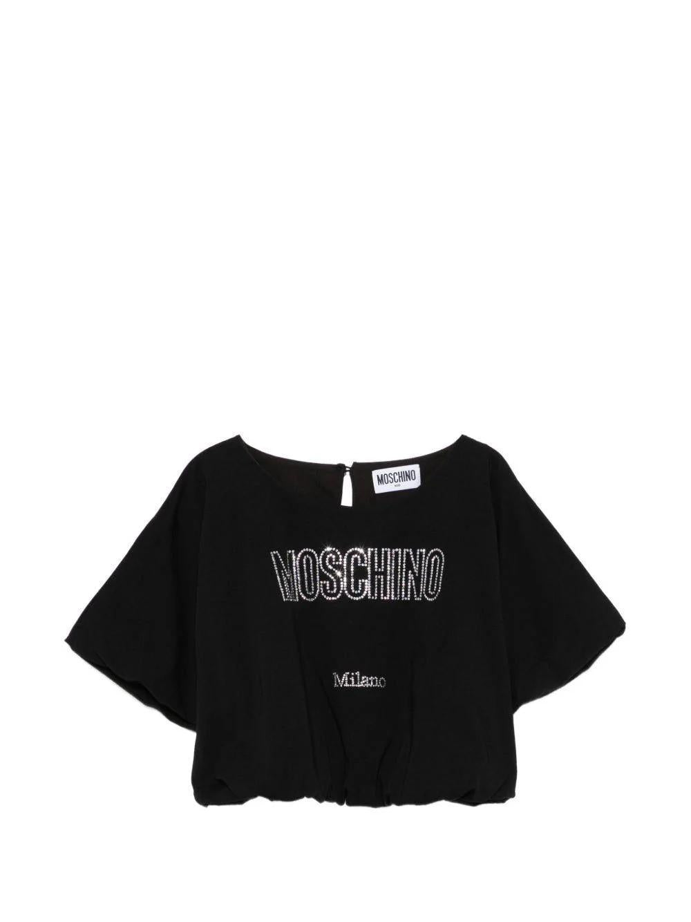 Top Moschino Kids con dettaglio logo HAM04BLBA10 60100 MOSCHINO KID 