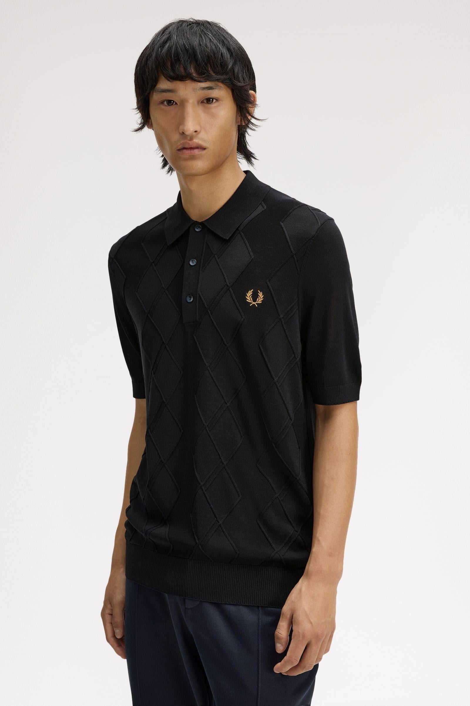 Polo In Maglia Con Trecce K974858 102 FRED PERRY 