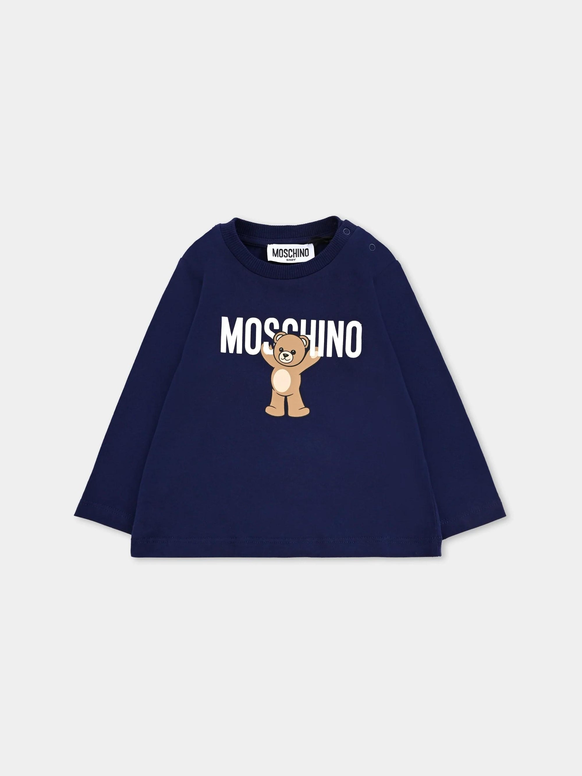 T-shirt per neonati con motivo Teddy Bear MZO00RLAA10 40016 MOSCHINO BABY 