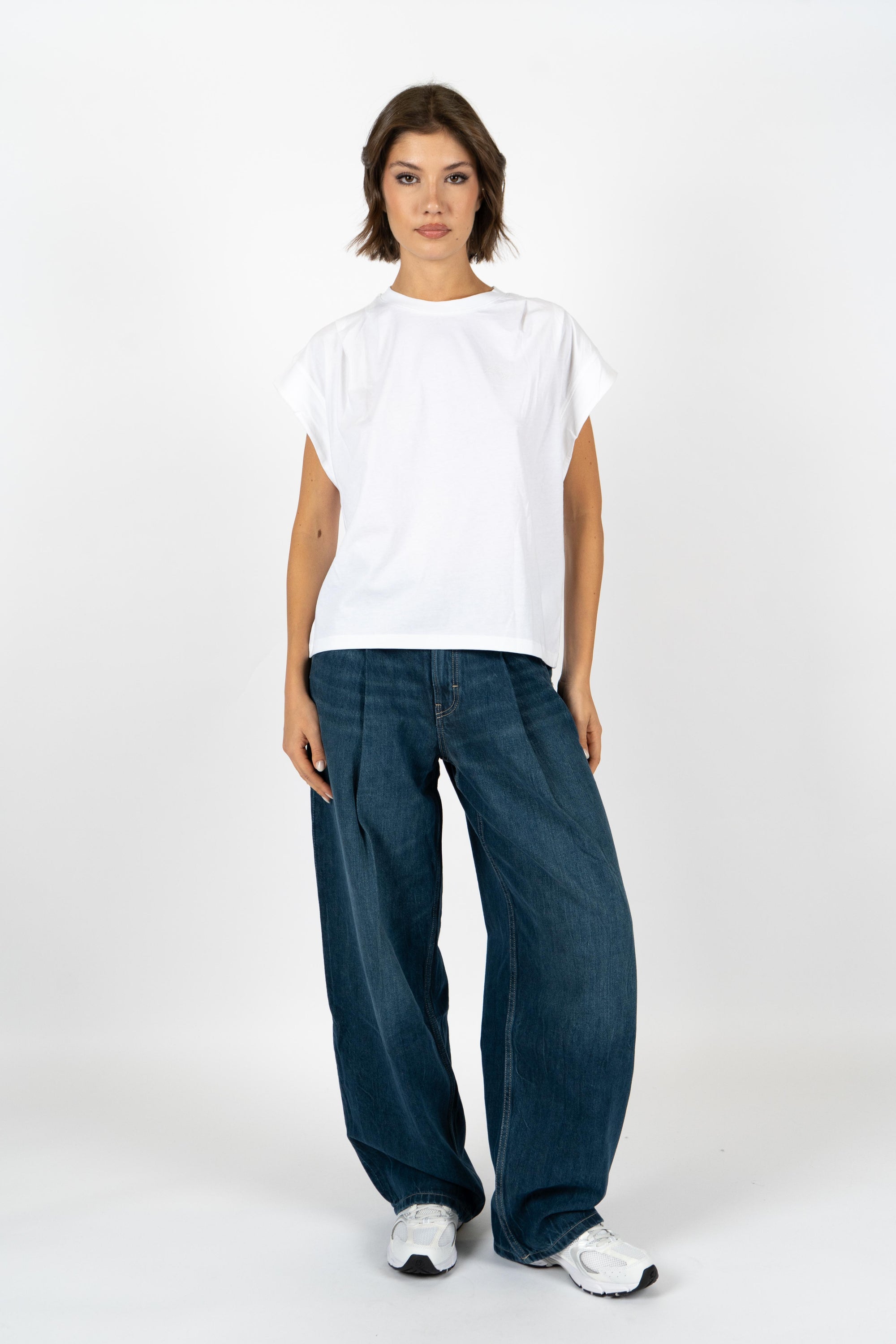 T-shirt con logo scritto a mano in jersey di cotone 50547799 100 BOSS 