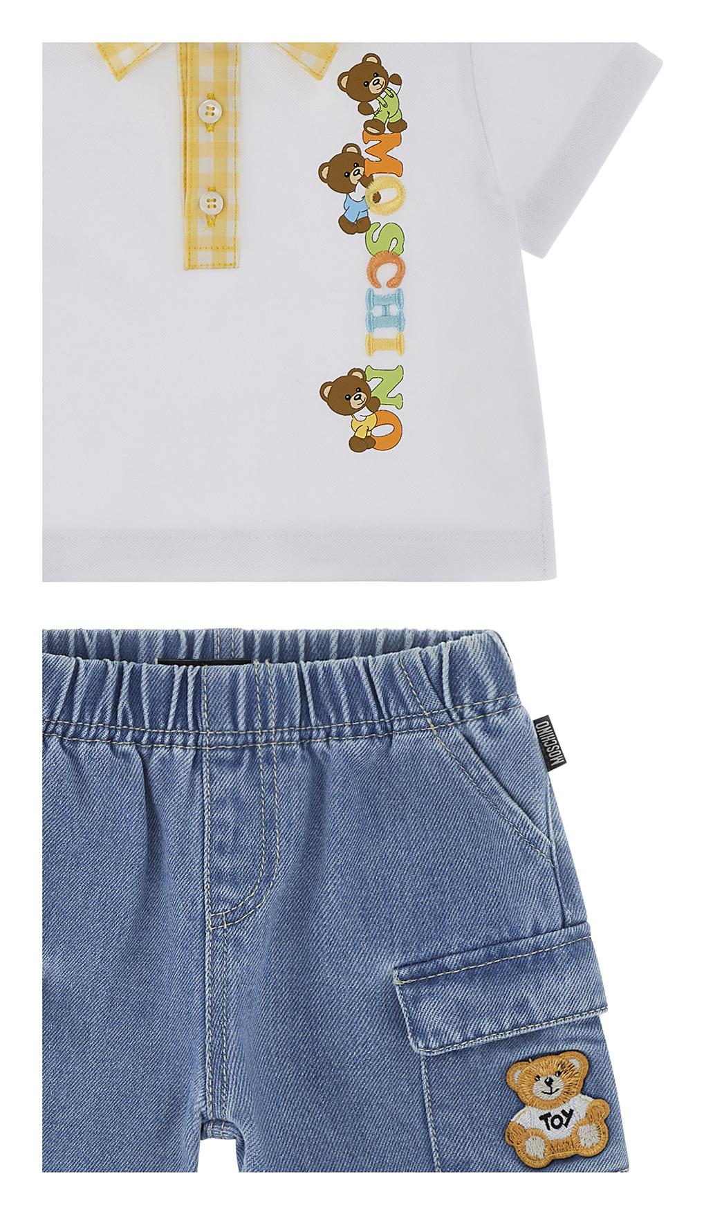 Set shorts Teddy Bear MUG01AL0E34 41041 MOSCHINO BABY 