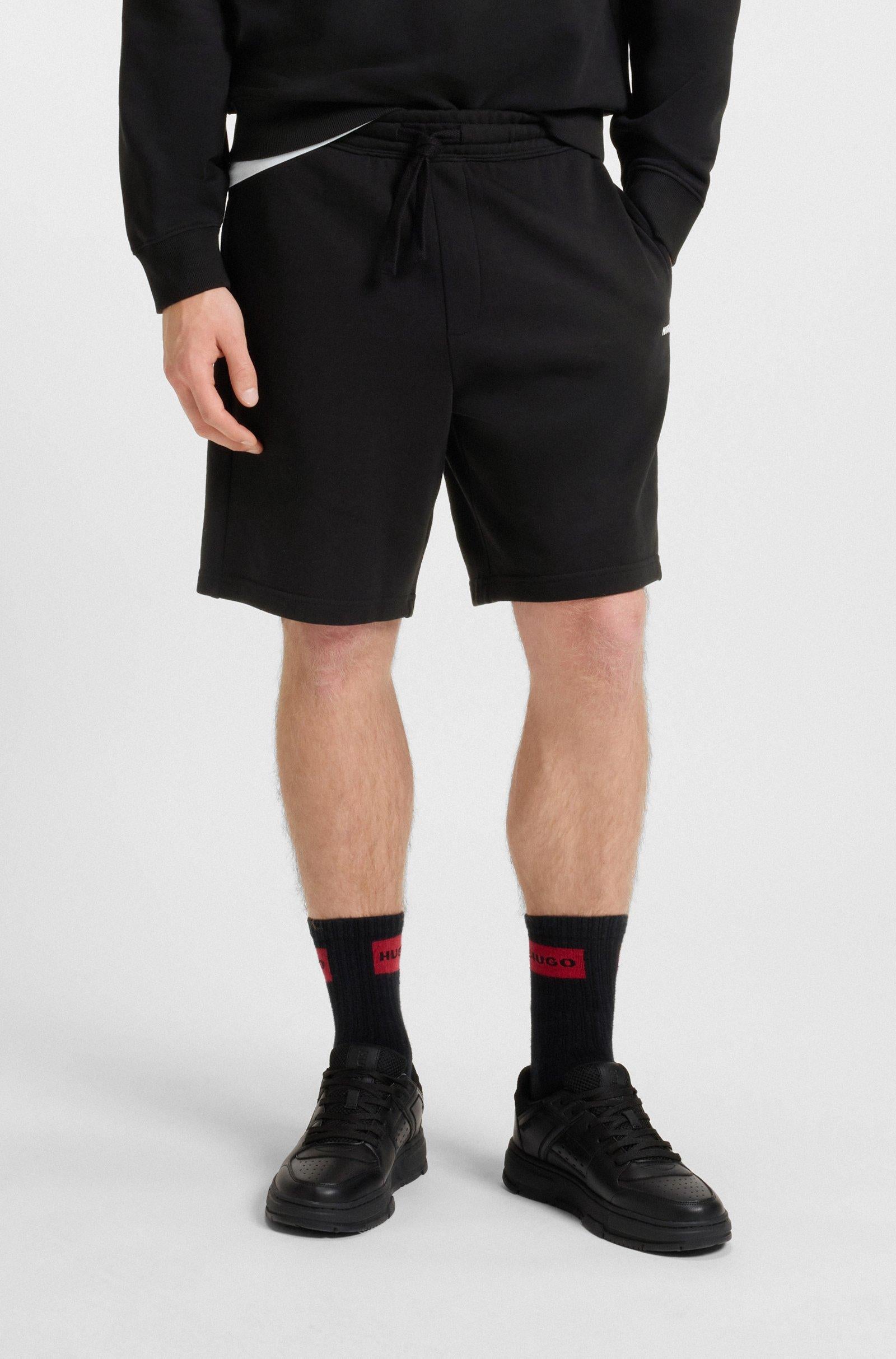 Bermuda relaxed fit in terry di cotone con logo stampato 50530696 001 HUGO 