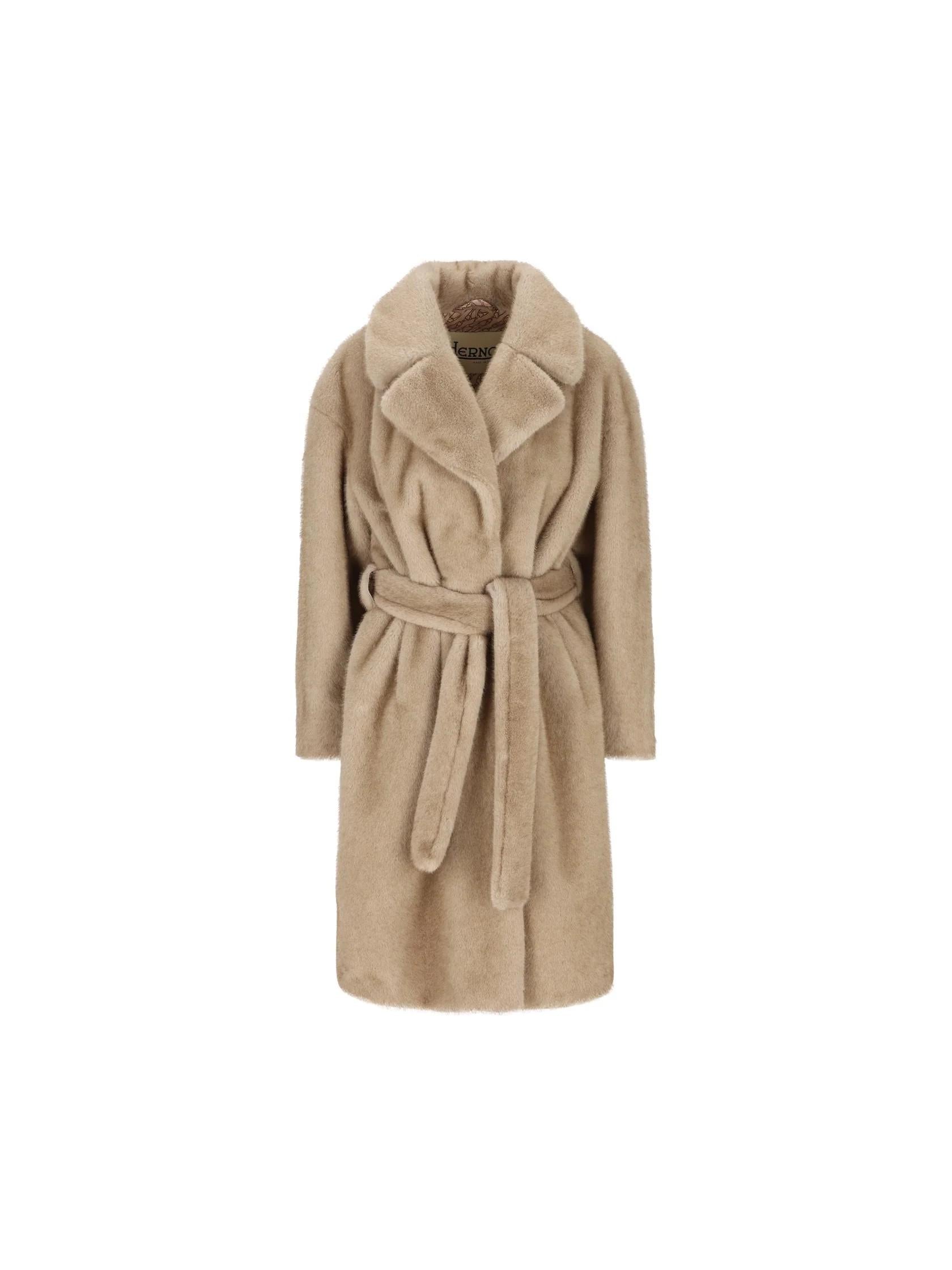Cappotto lungo in soft faux fur CA000582D12739 1985 HERNO 