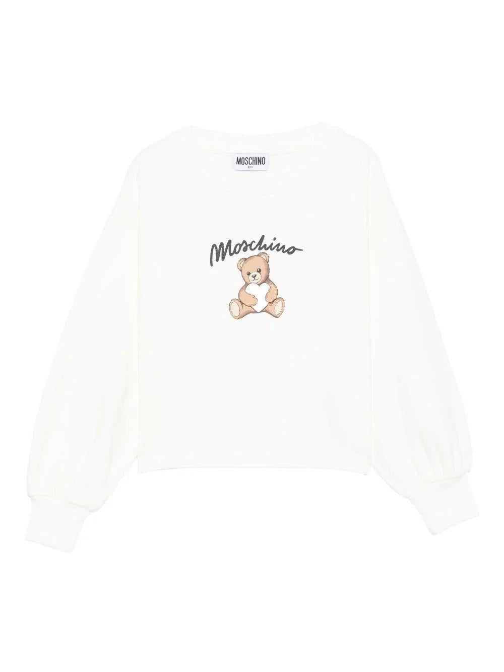 Felpa con stampa Teddy Bear HDF06ELDA14 10063 MOSCHINO KID 