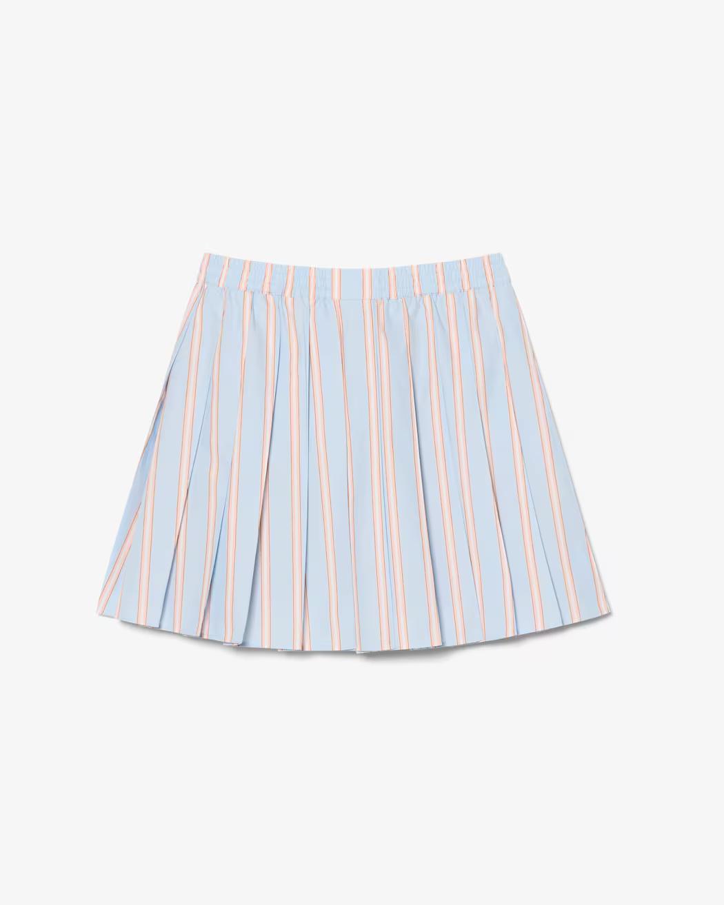 Gonna corta in popeline a pieghe rigate JF0250 48C LACOSTE 
