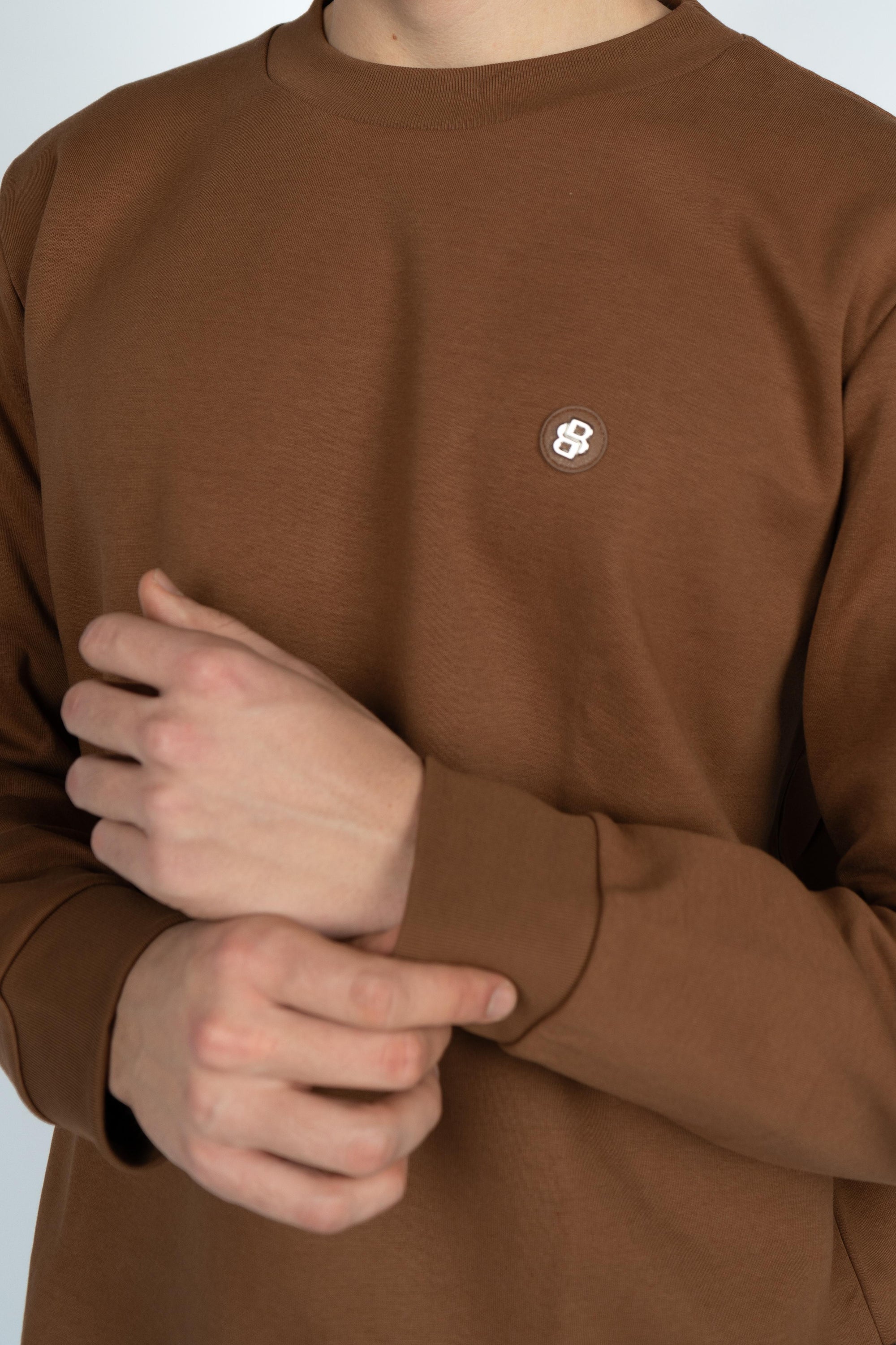 Felpa in miscela cotone con monogramma Double B 50520302 217 BOSS 