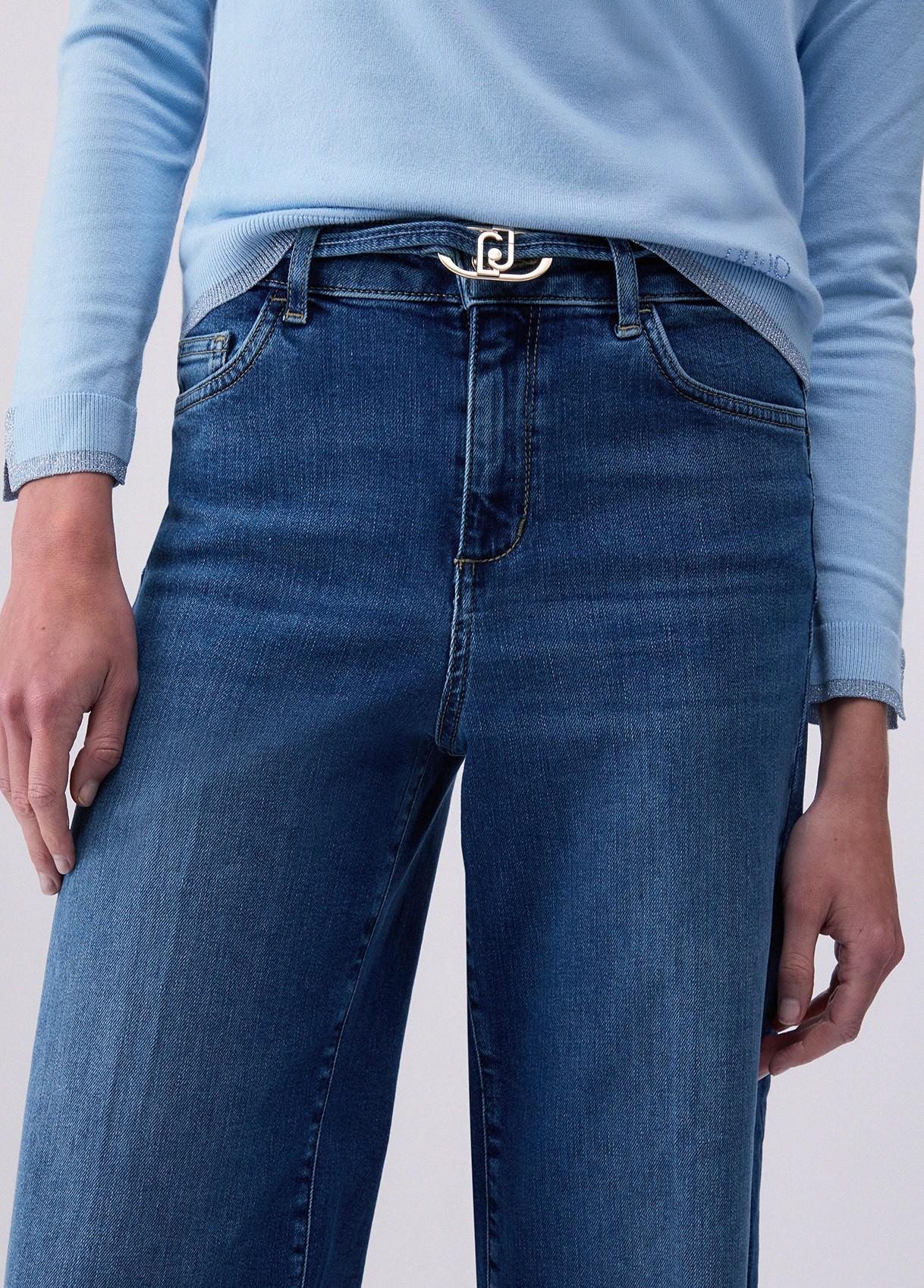 Jeans cropped con risvolto UA6161D0264 78899 LIU JO BLUE DENIM 