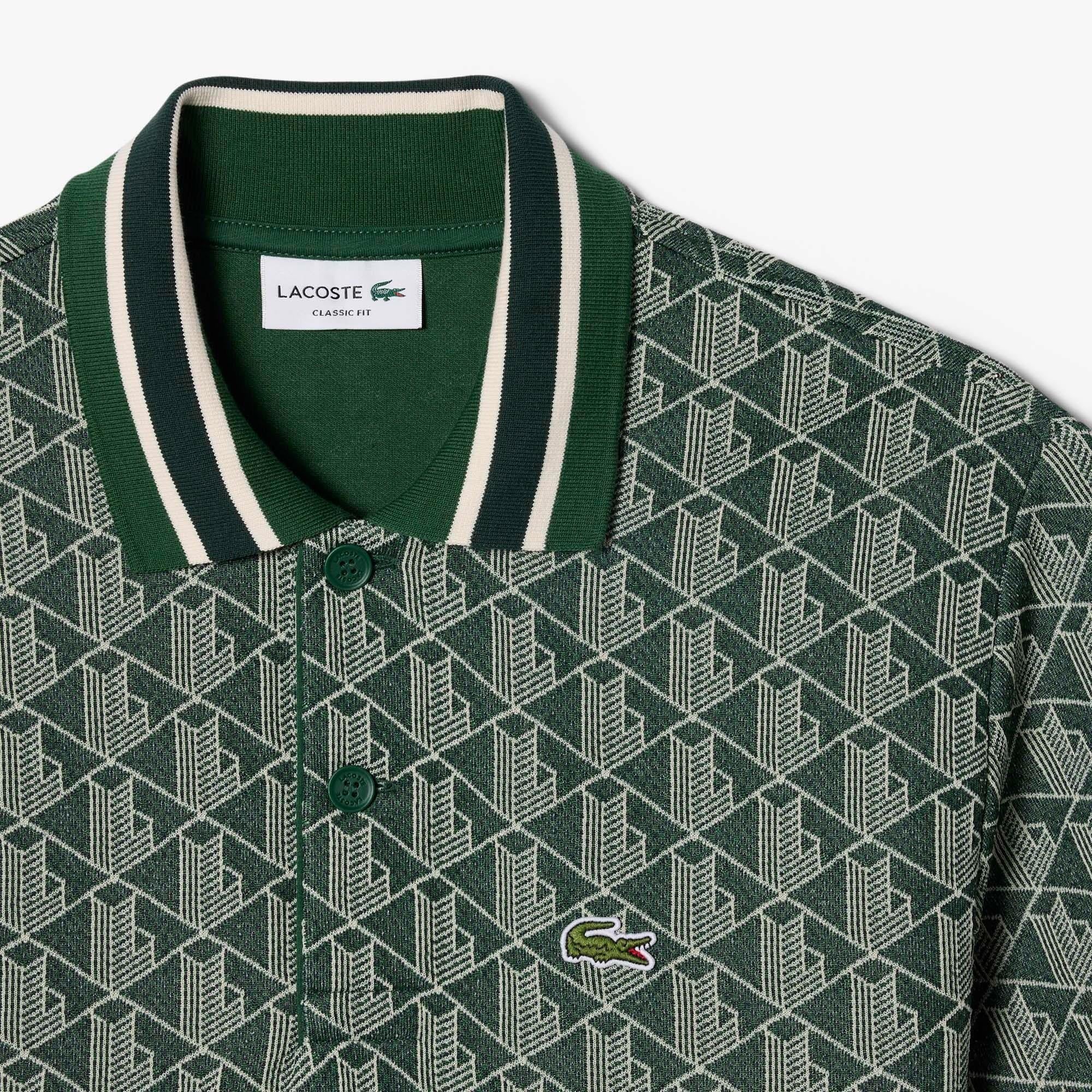 Polo dal taglio classico in jacquard con monogramma DH1417 D1R LACOSTE 