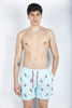 Costume mare classico Gustavia in Seersucker con ricamo Snoopy azzurro