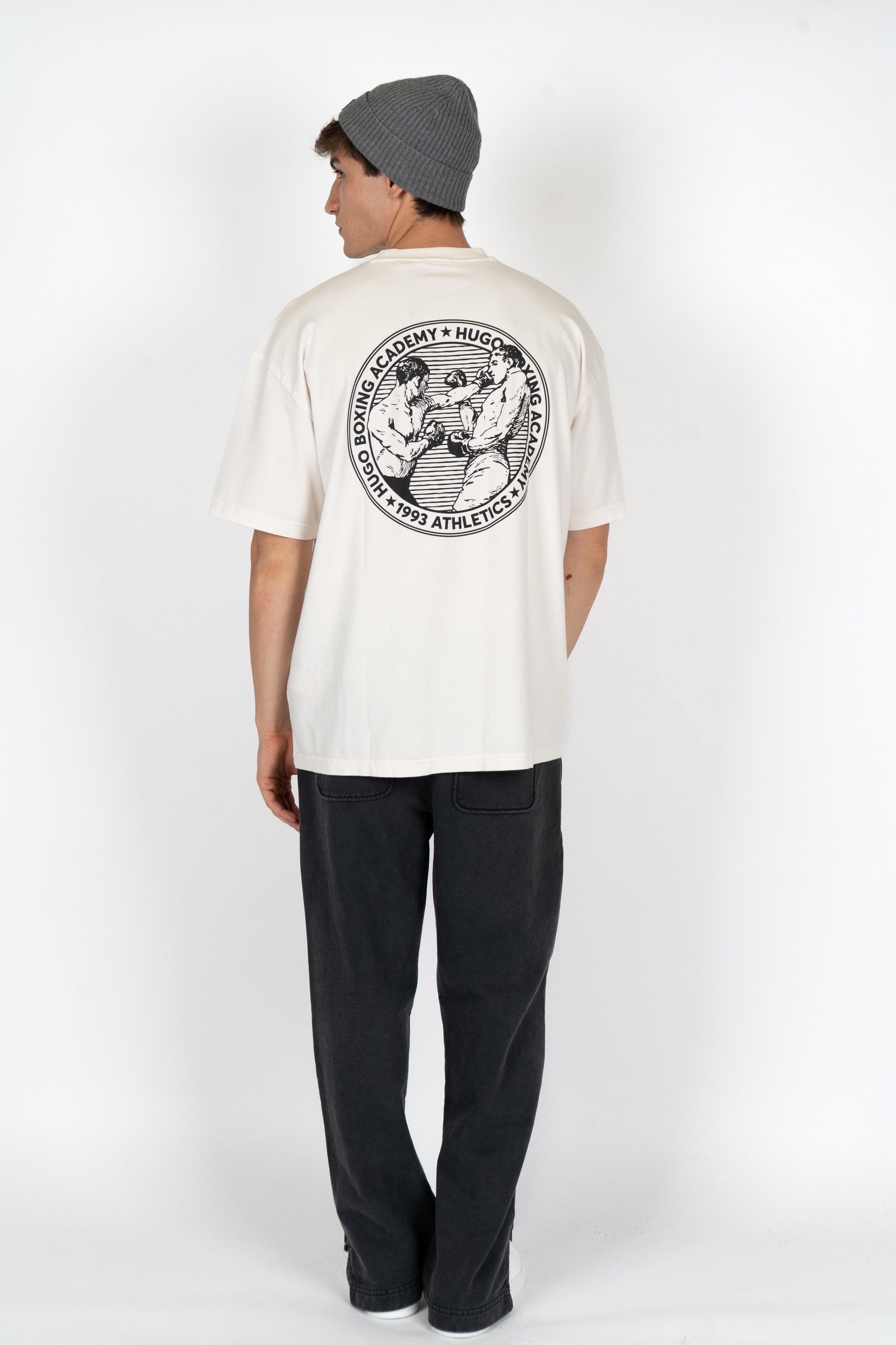 Maglietta in cotone con illustrazioni di boxe 50542366 102 HUGO 