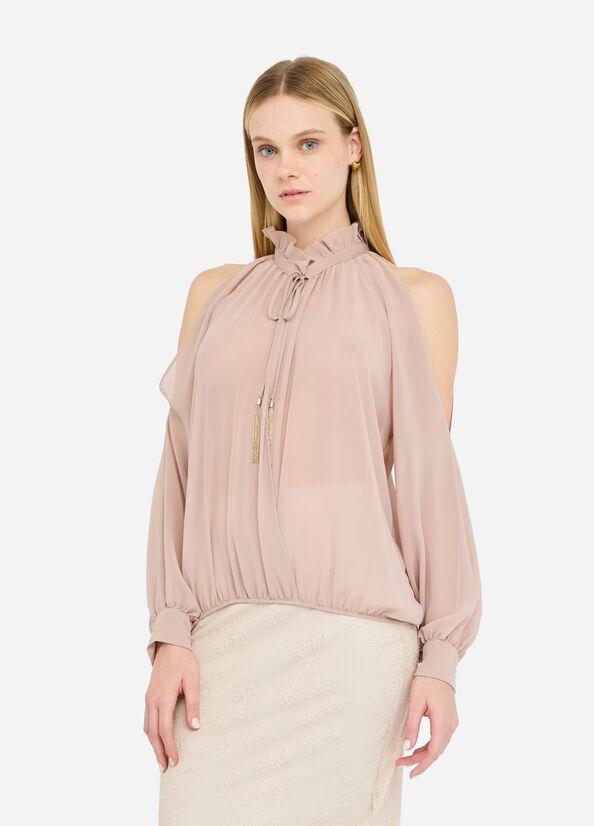 Blusa con cut-out CF5396TS869 X0702 LIU JO BLACK 