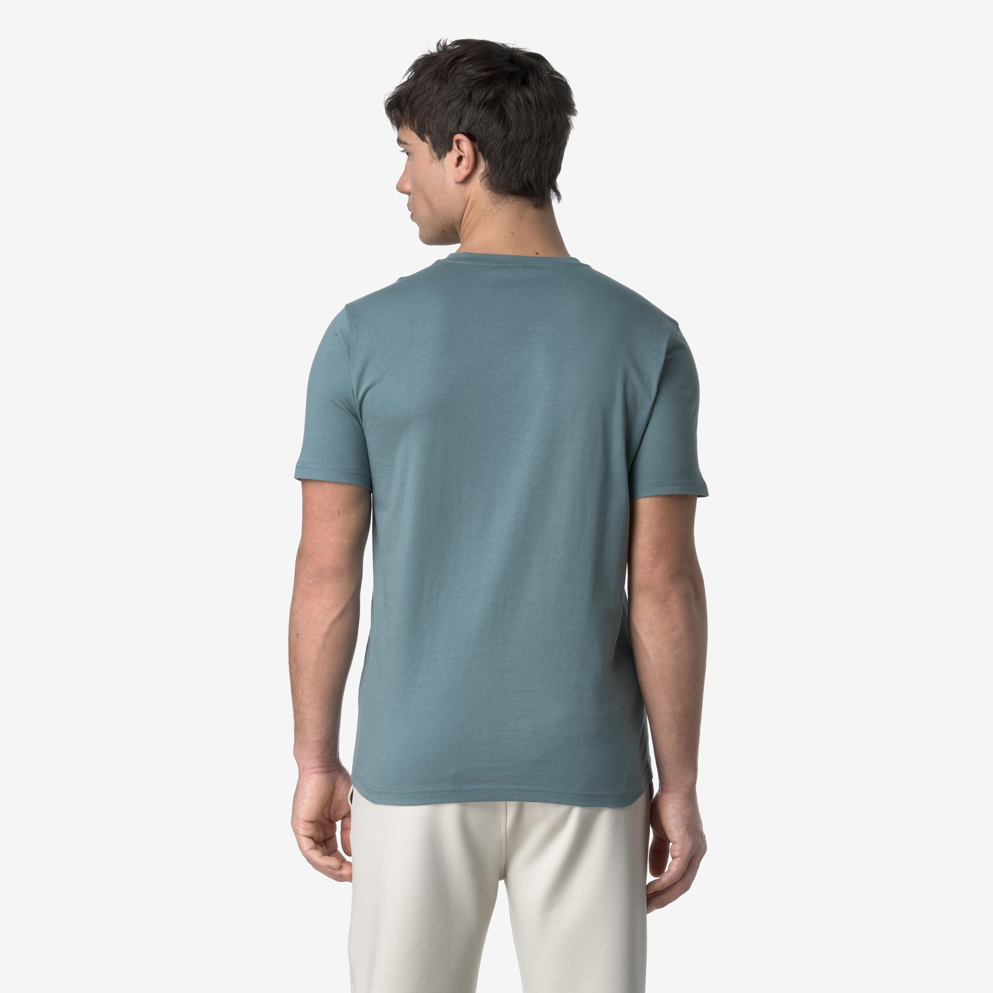 T-Shirt in Cotone Slim Fit Uomo verde con Taschino K31368W H04 K-WAY 