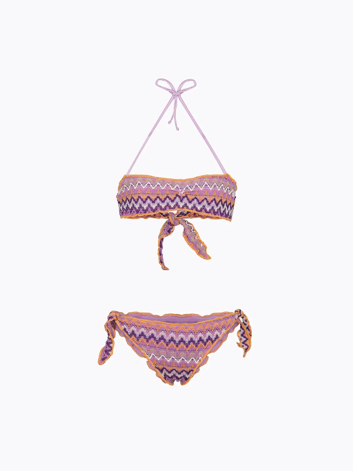 Bikini Bambina F**K Fascia con Slip Regolabile Multicolor FJ26SG0221 MC F**K 