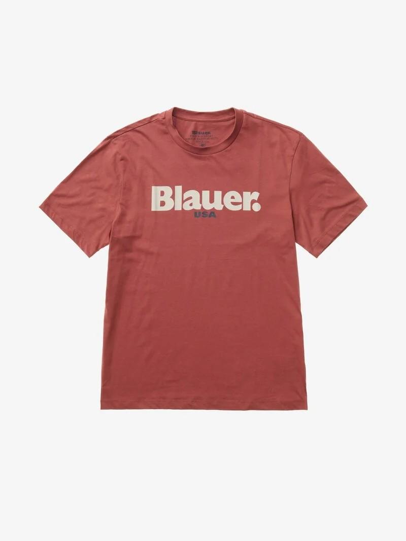 Manica corta con logo in contrasto sul petto 26SBLUH02299 586 BLAUER 